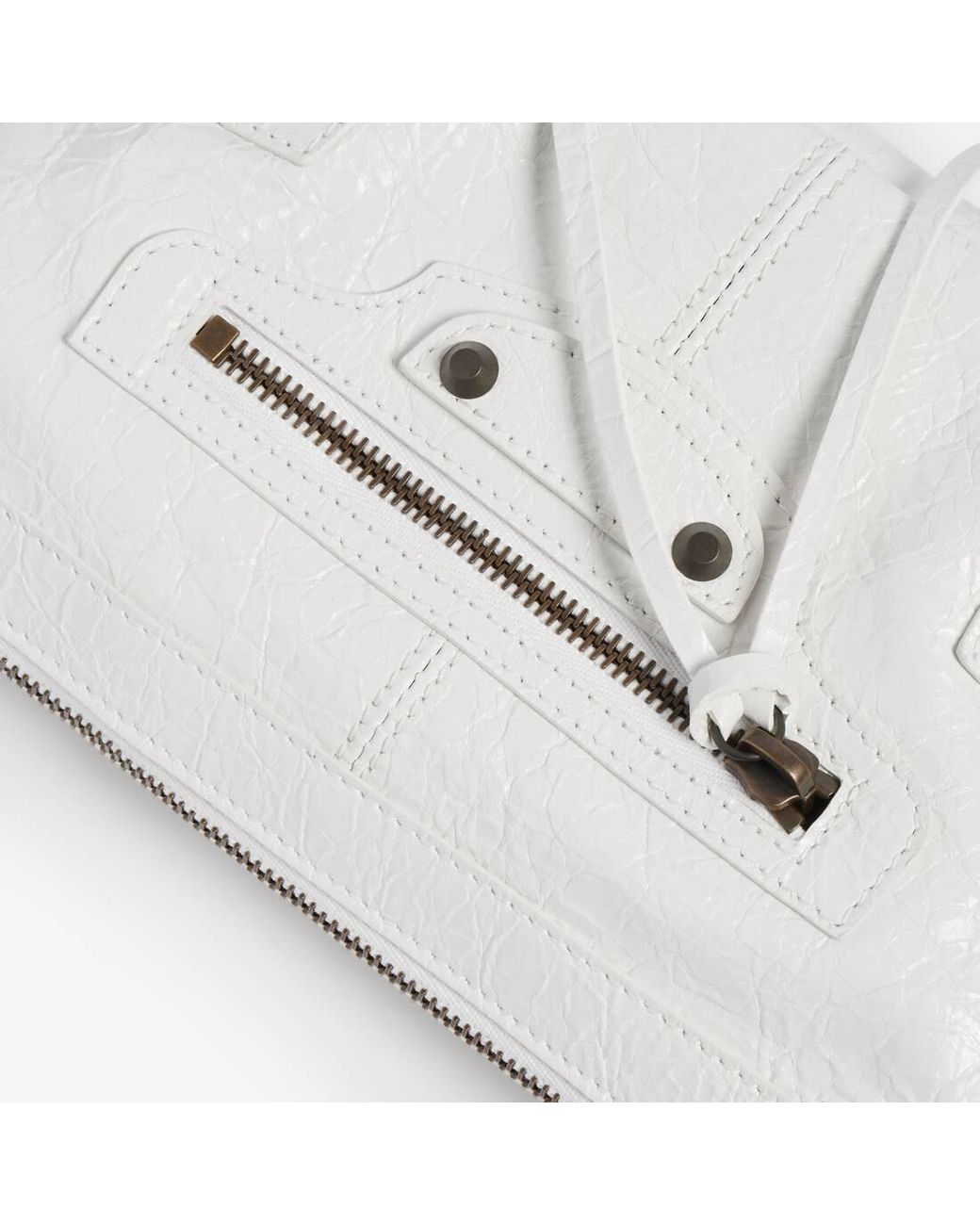 Balenciaga White Le City Moto Mini Shoulder Bag