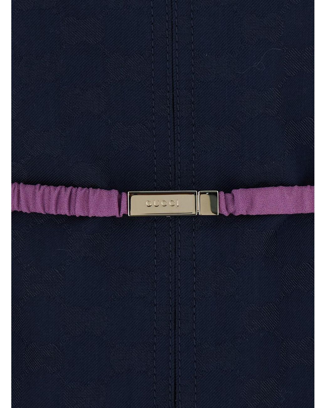 Gucci Blue Monogrammed Zip-Up Jacket
