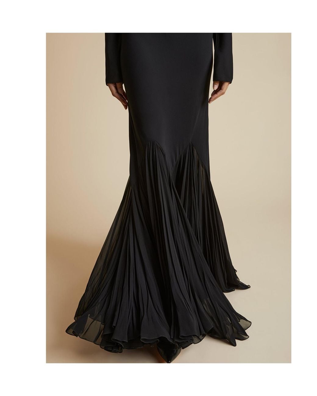 Khaite Black Long-Sleeved Dress