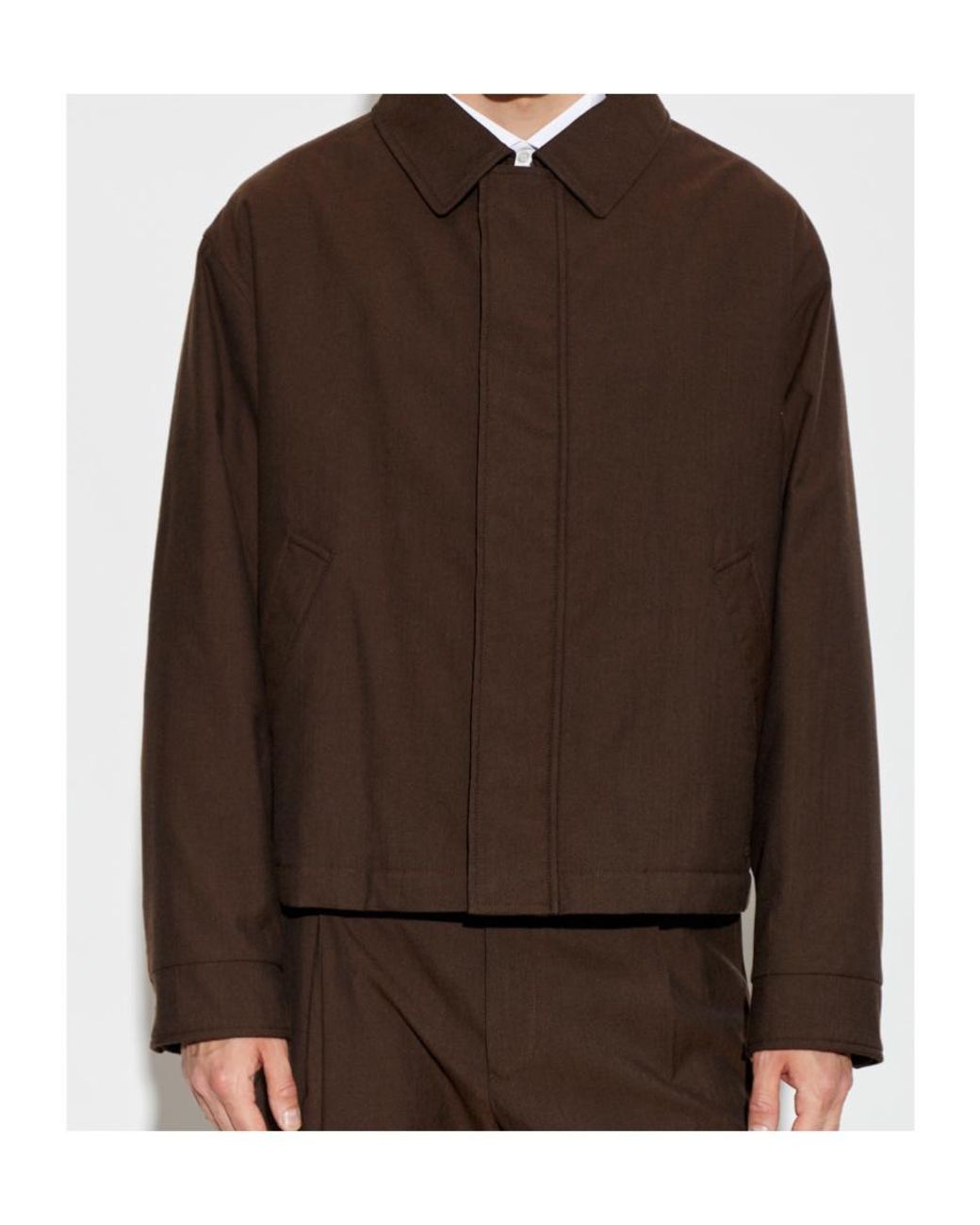 MM6 by Maison Margiela Brown Logo-Embroidered Buttoned Jacket for men