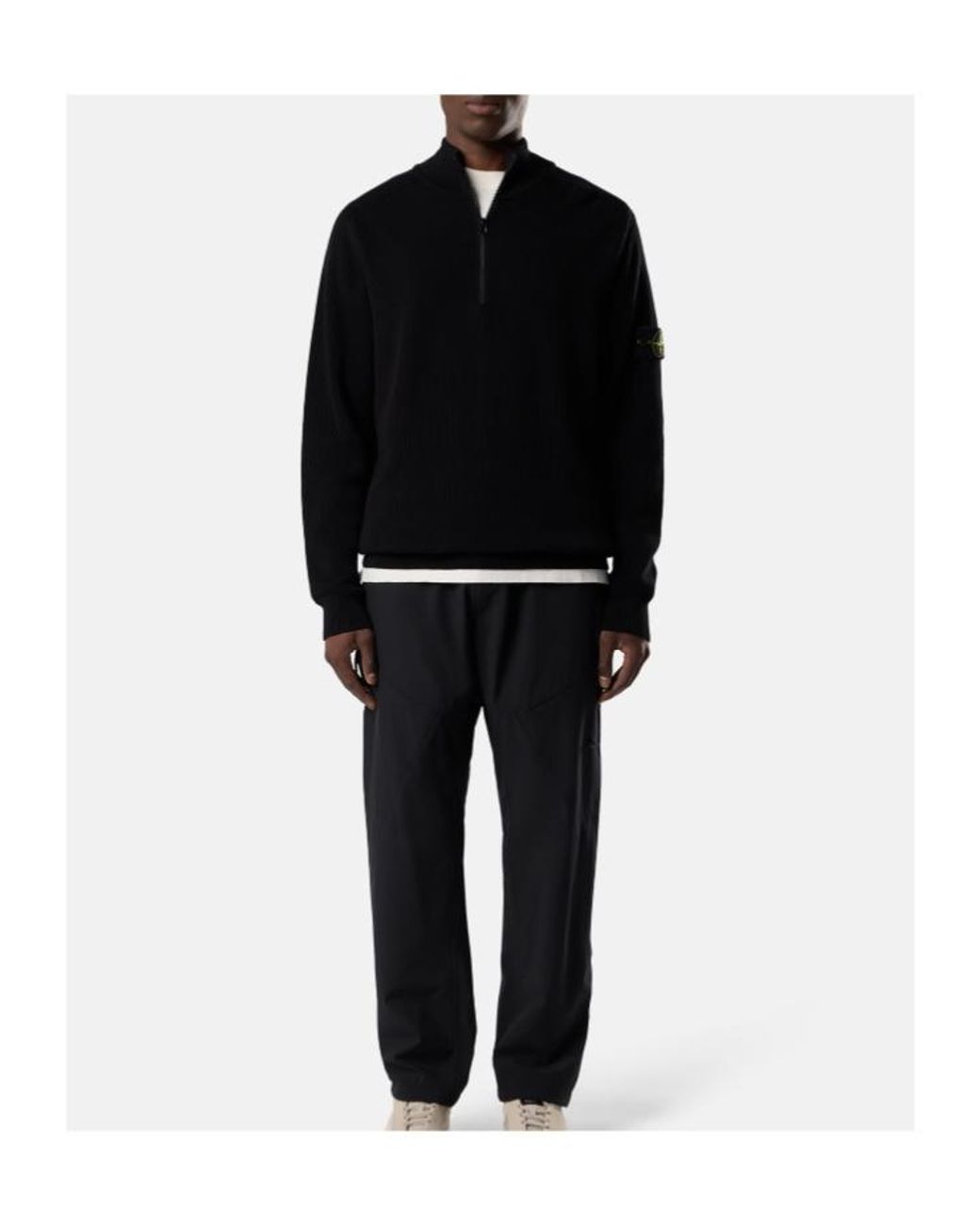Stone Island Black Regular-Fit Half-Zip Jumper for men