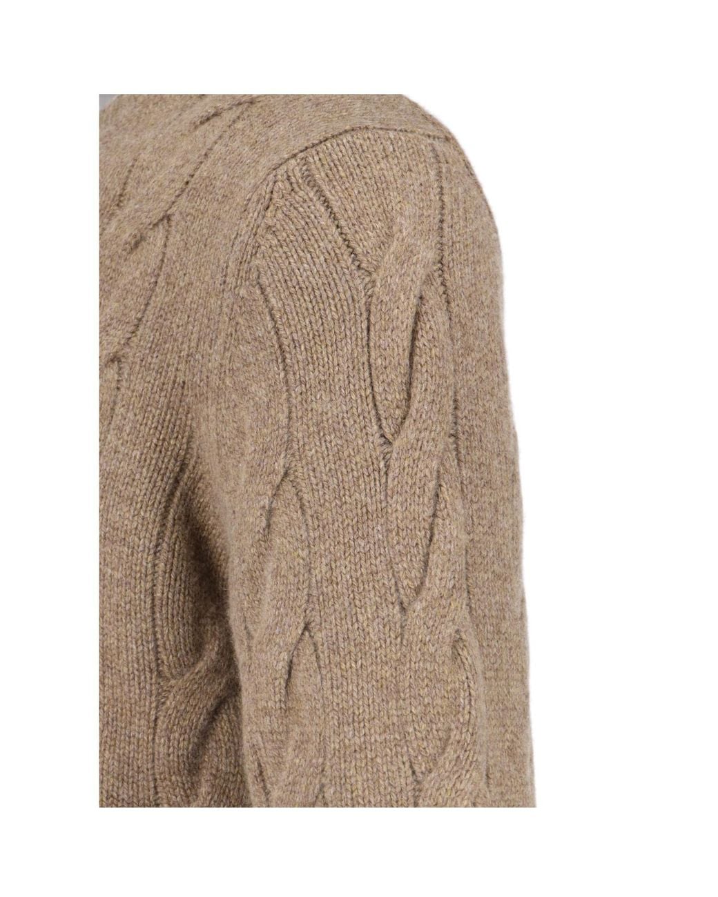 Loro Piana Brown Round Neck Sweater for men