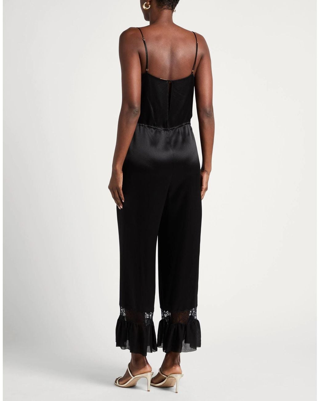 Saint Laurent Black Satin Sleeveless Dress