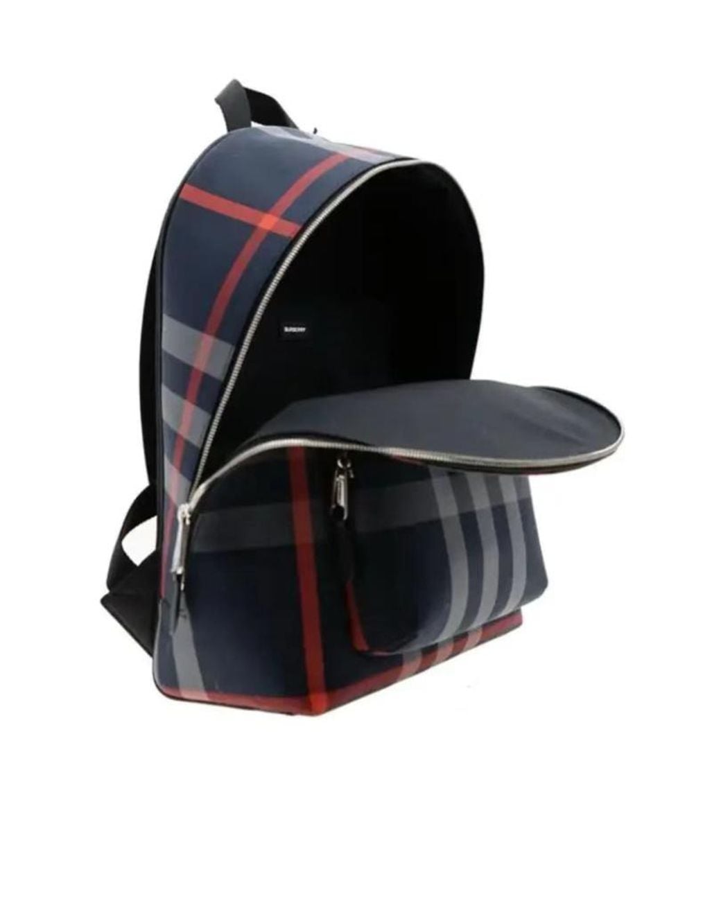 Burberry Blue Check Pattern Zip-Around Backpack for men