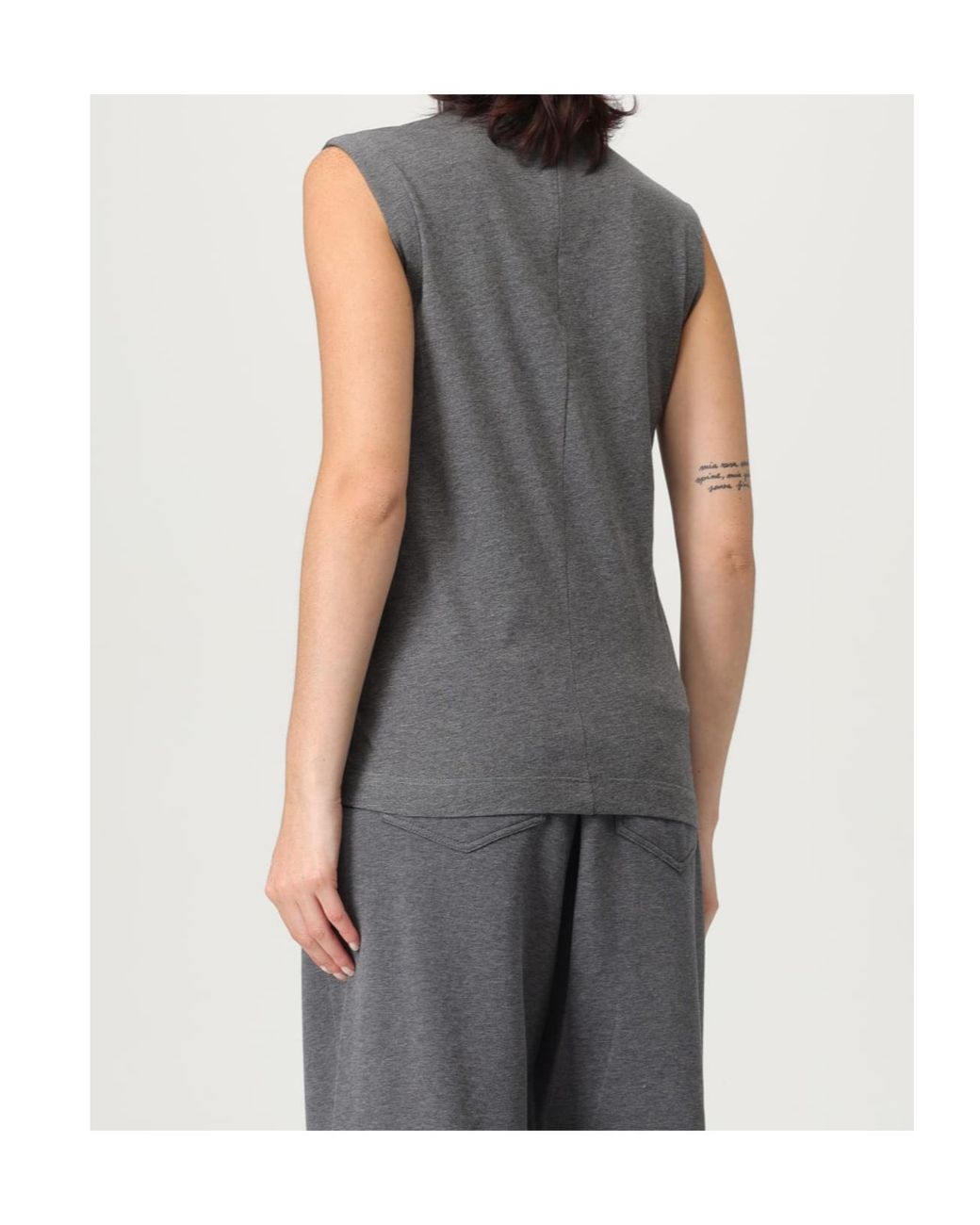 Brunello Cucinelli Gray Micro Sequin Top