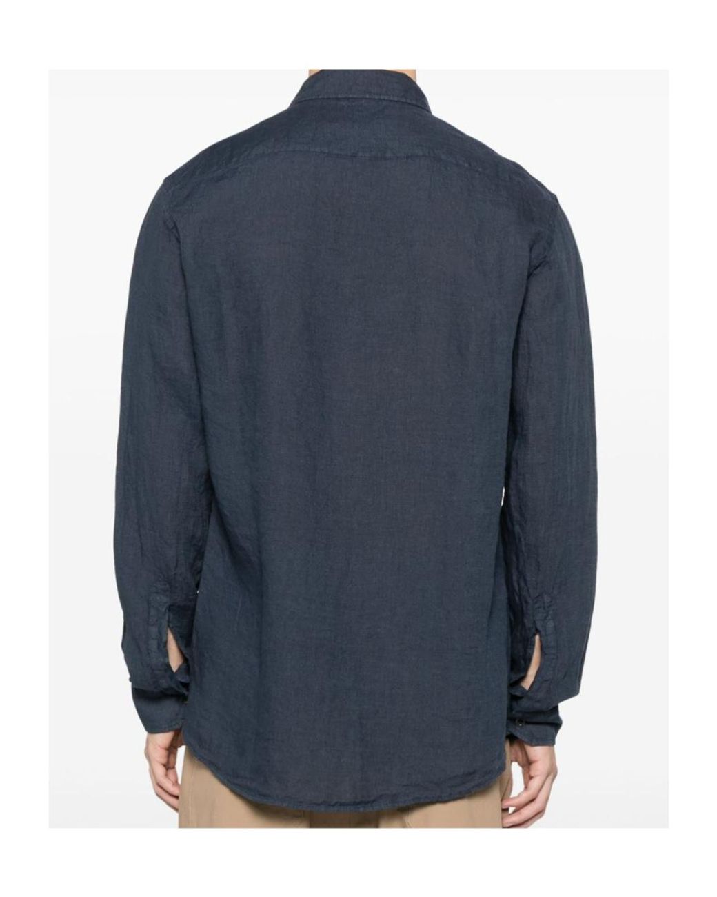 Barena Blue Linen Shirt for men