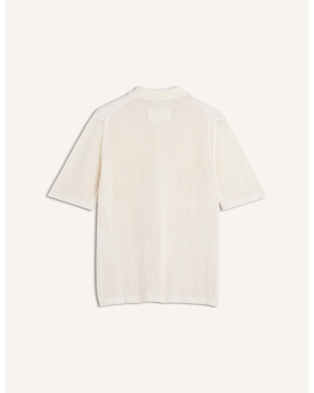 Maison Kitsuné White Maison Kitsuné Open-Knit Short Sleeved Cardigan for men
