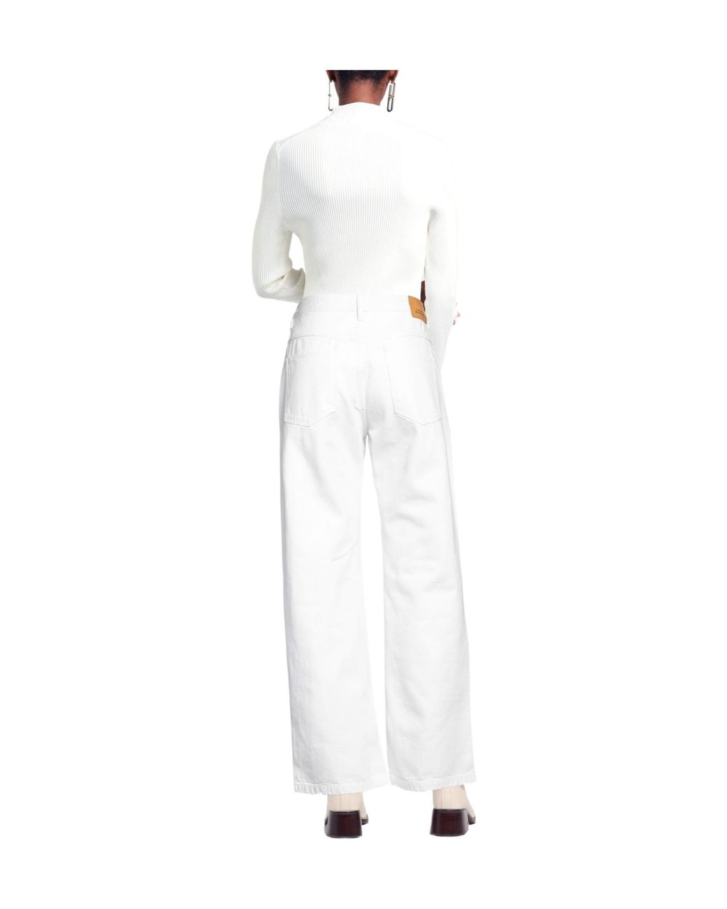Isabel Marant White Slim-Fit Straight-Leg Jeans