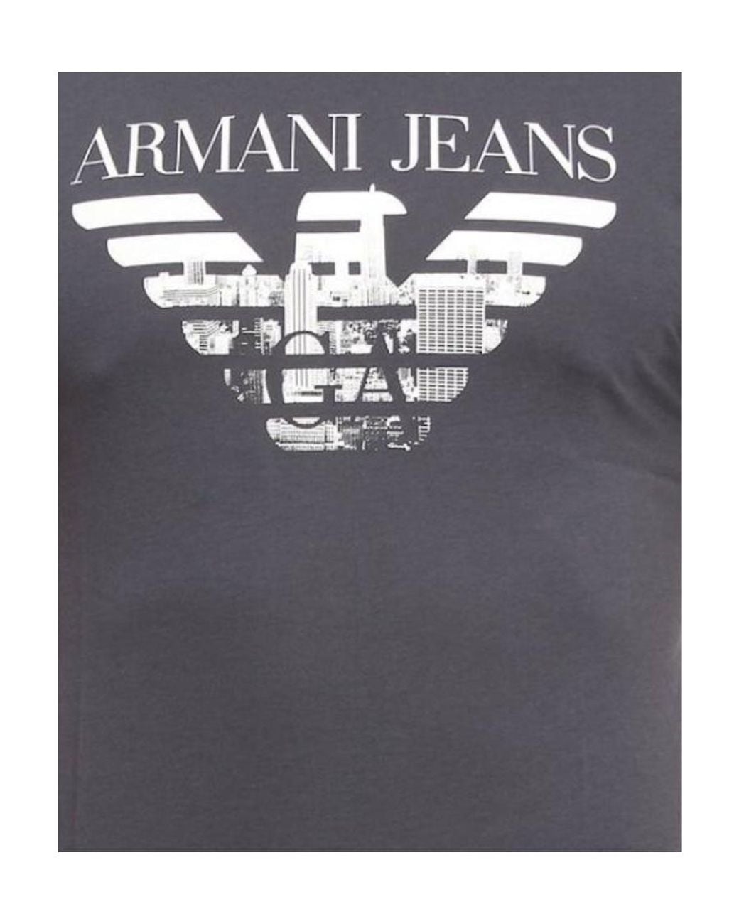 Armani Jeans Black Logo Printed T-Shirt for men