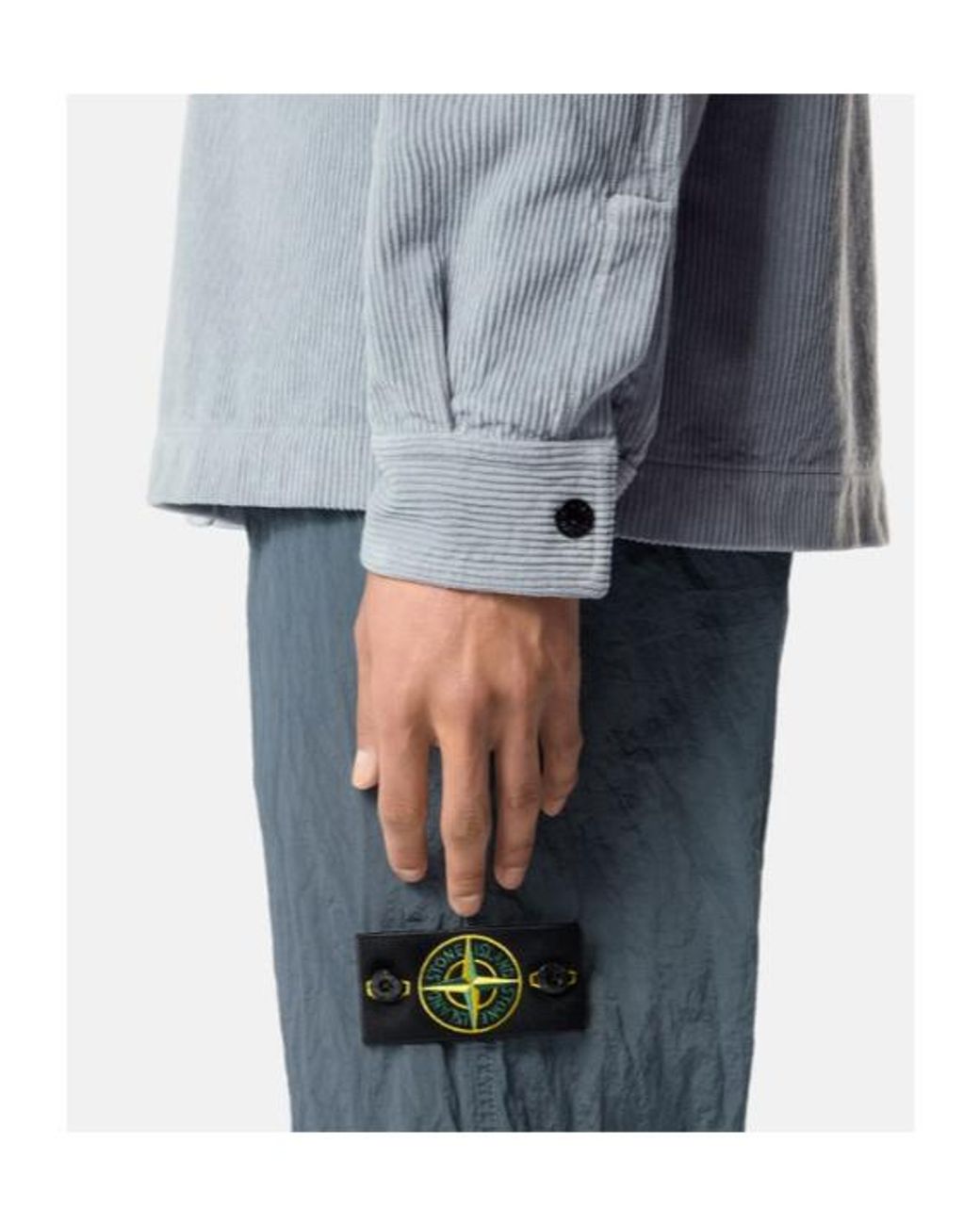 Stone Island Blue Logo Patch Track Pants for men