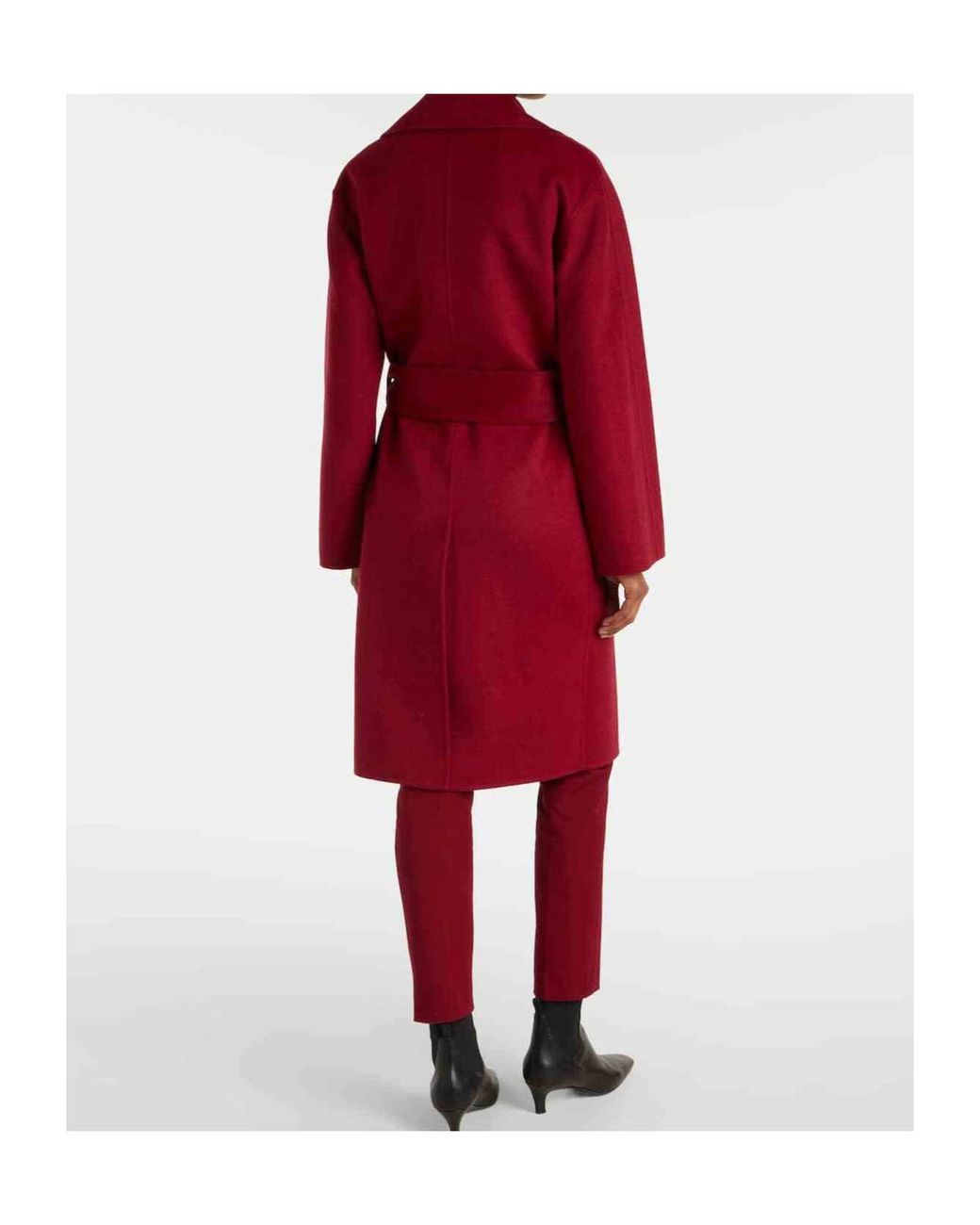 Joseph Red Costa Double-Faced Long-Sleeved Coat