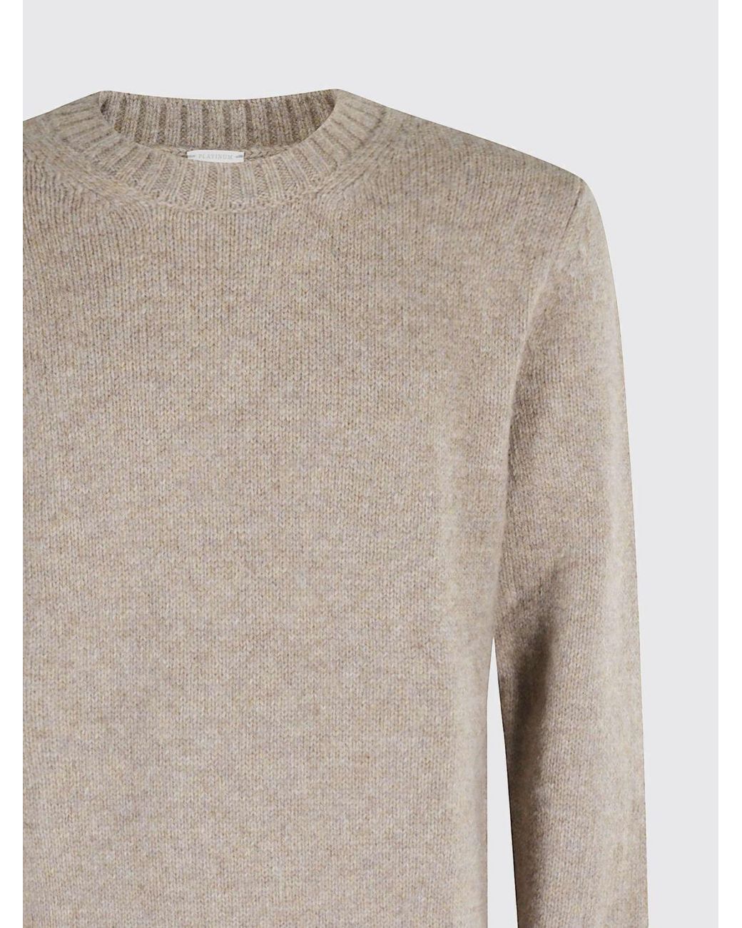 Eleventy Brown Ribbed-Knit Crewneck Jumper for men