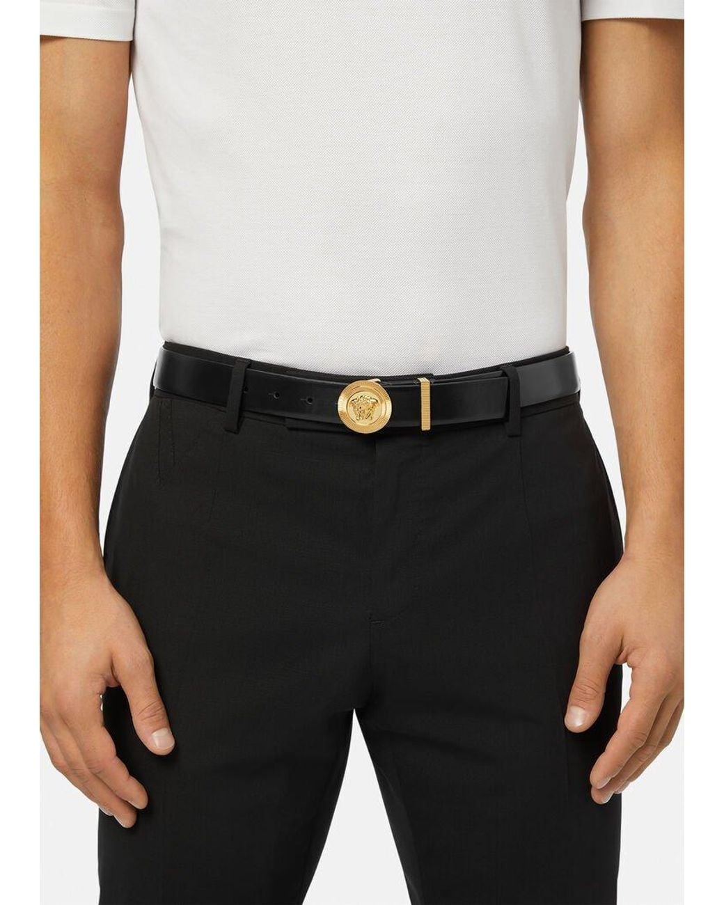 Versace White Medusa Logo Buckle Belt for men