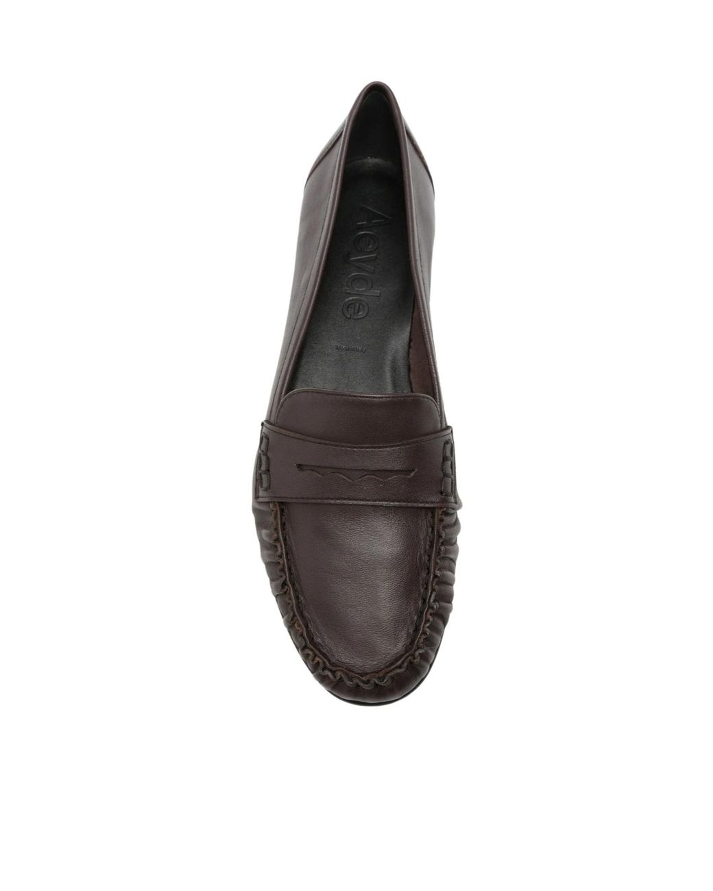 Aeyde Brown Leather Penny Loafers