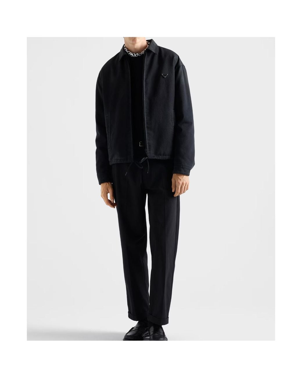 Prada Black Padded Denim Blouson Jacket for men