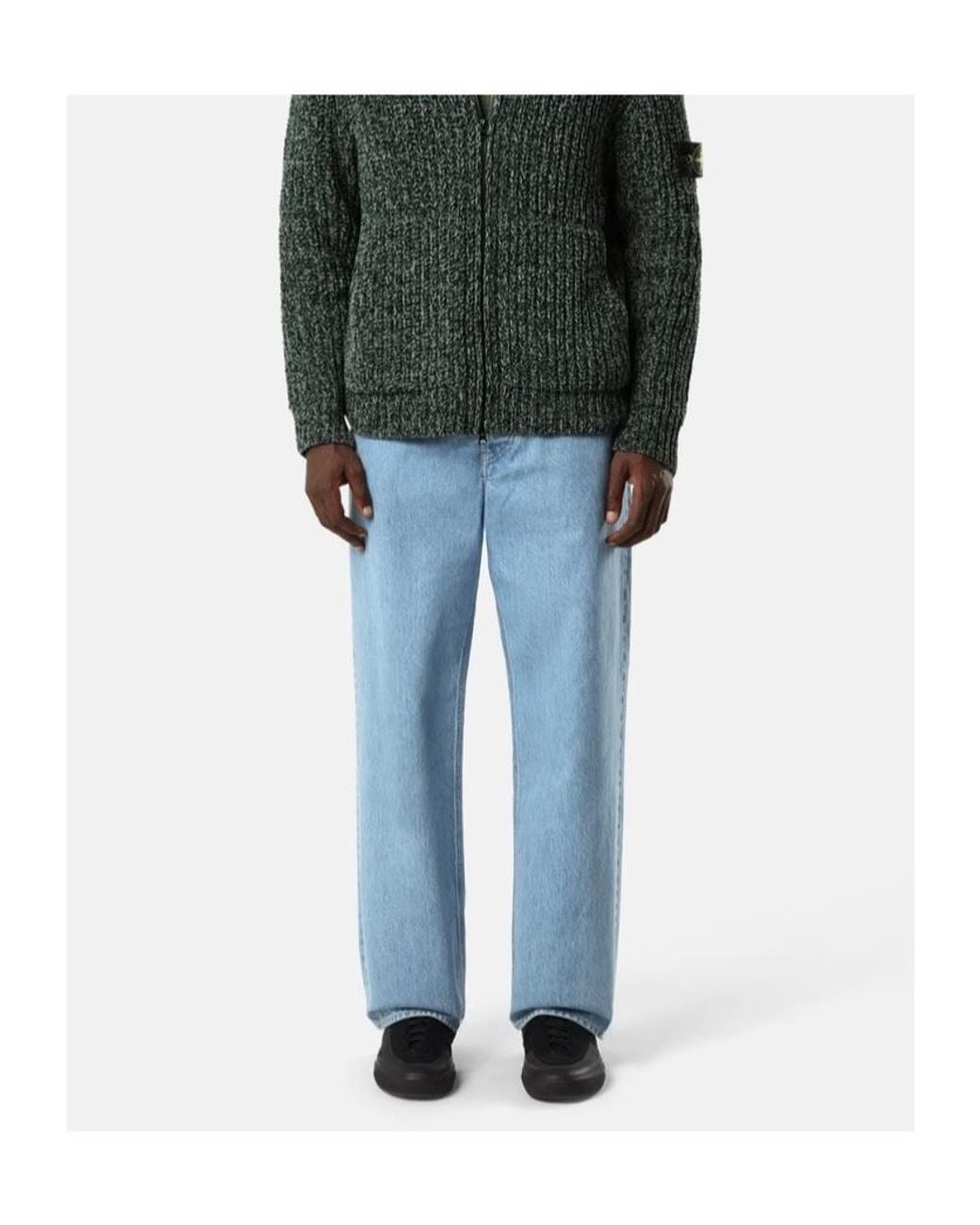 Stone Island Blue Loose-Fit Five-Pocket Jeans for men
