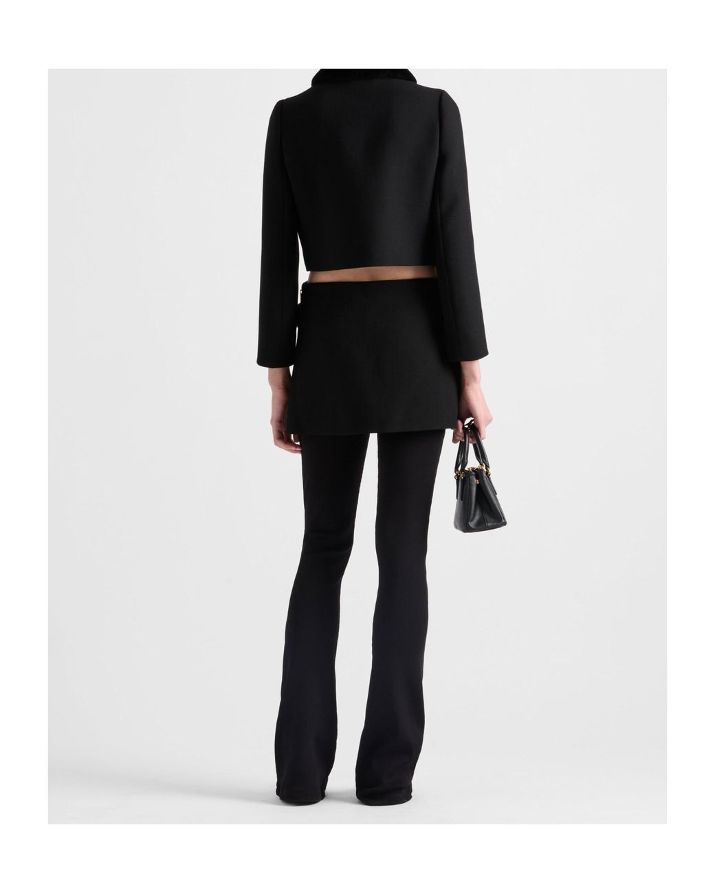 Prada Black Wool Natté Mini Skirt