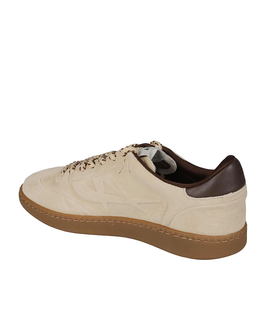 Ash Brown Round-Toe Lace-Up Sneakers