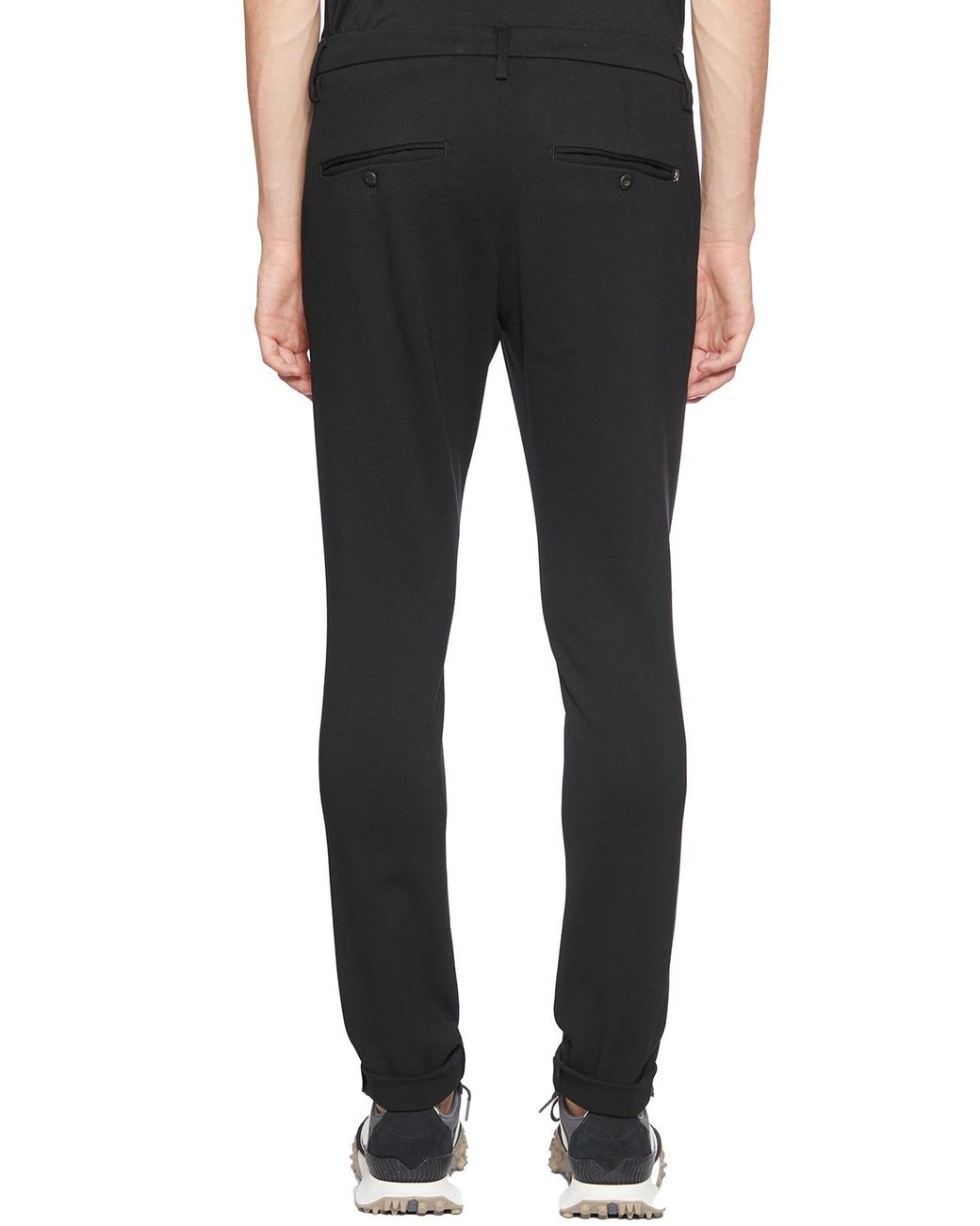 Dondup Black Belt-Lined Casual Pants for men