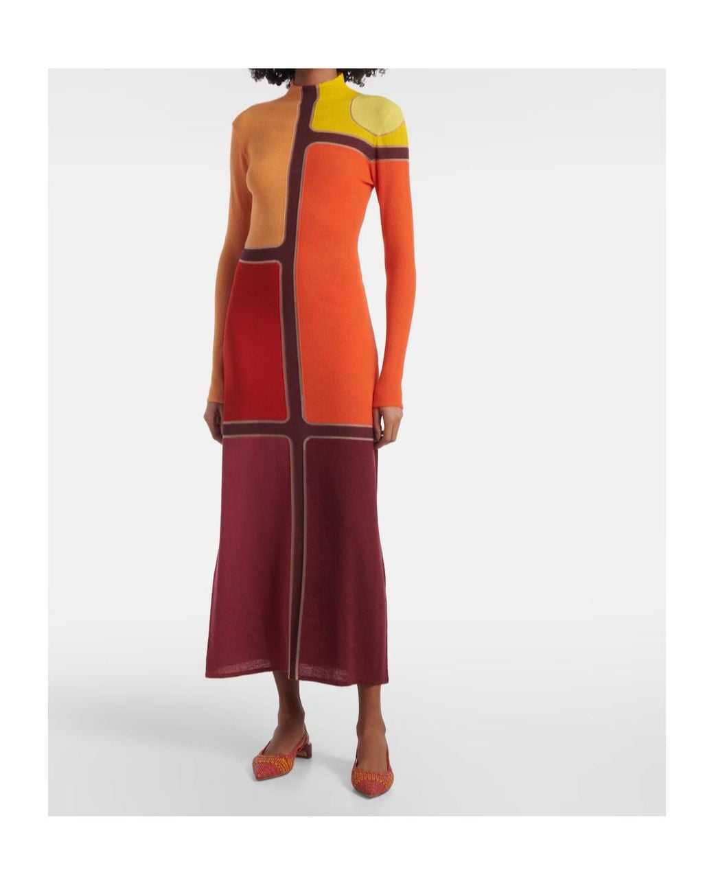 Gabriela Hearst Red Apollonis Wool And Cashmere Maxi Dress