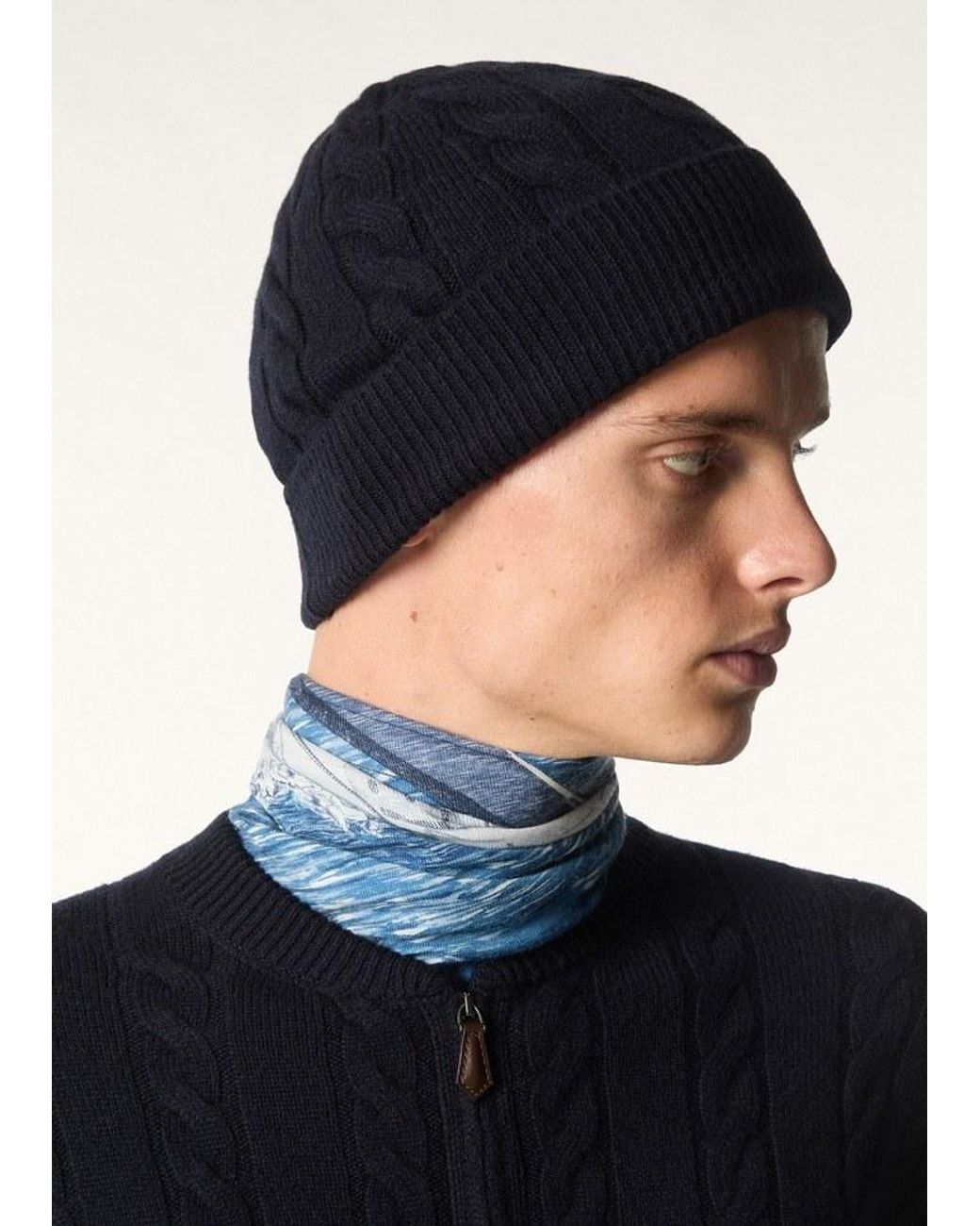 Loro Piana Blue Cedar Beanie for men