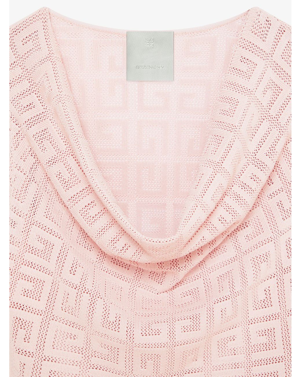 Givenchy Pink 4G Jacquard Draped Sweater