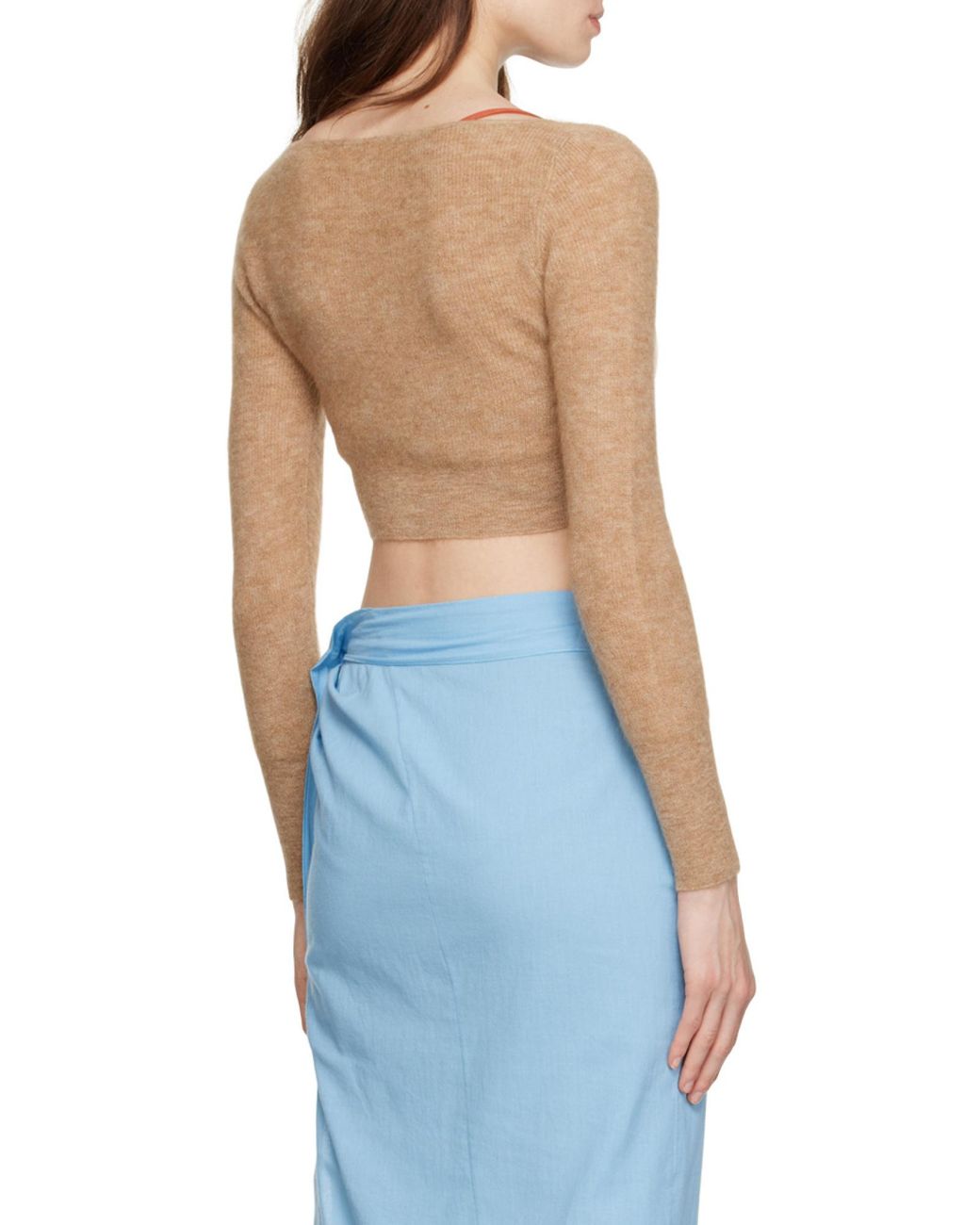 Jacquemus Natural Long Sleeved Cropped Cardigan