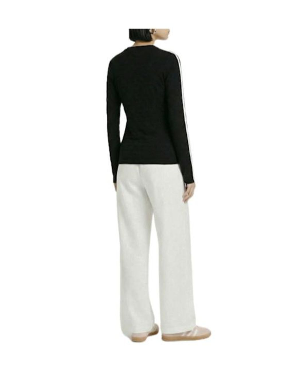 Adidas Originals Black Solid Spike Slim Knit Top