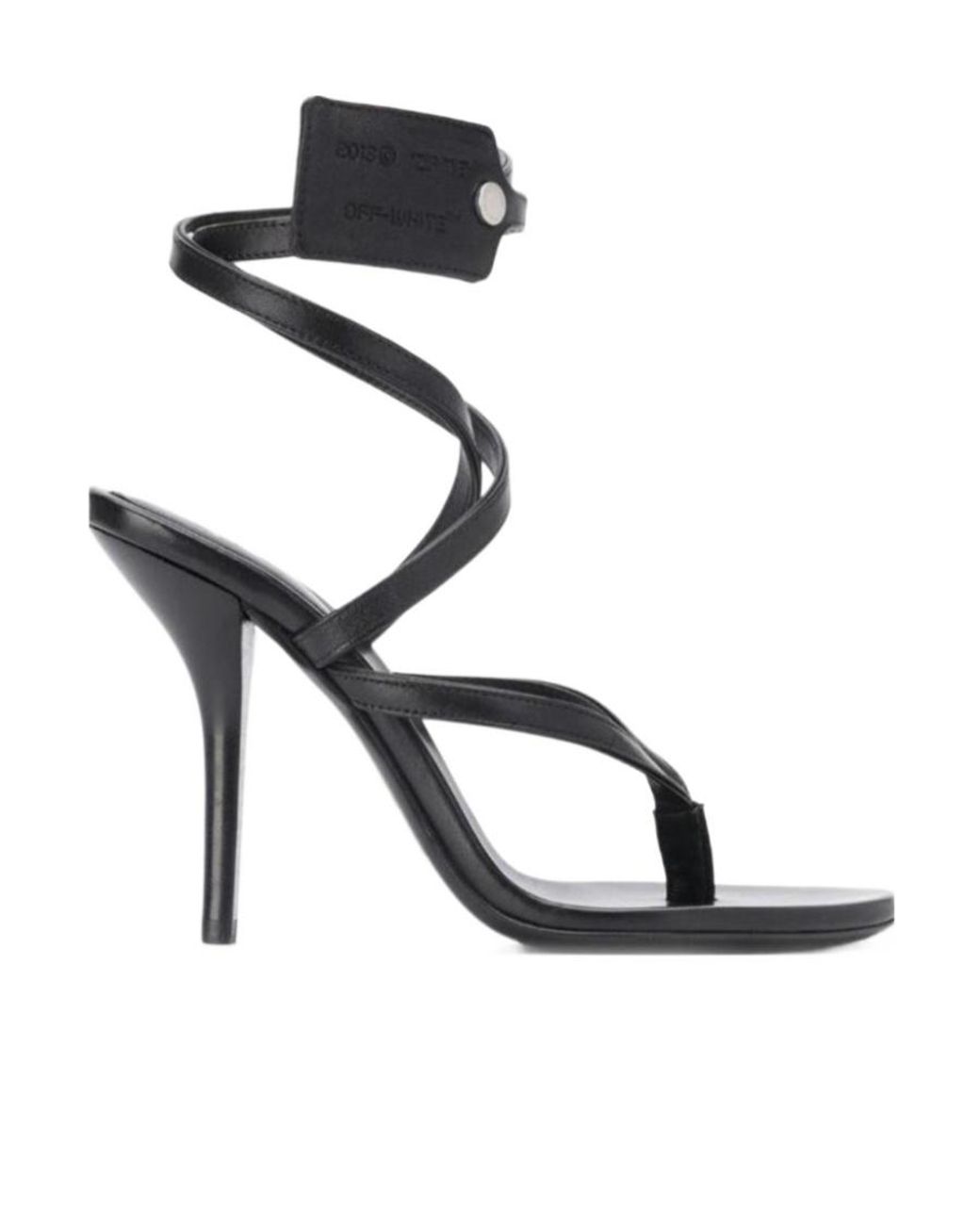 Off-White c/o Virgil Abloh Black Zip-Tie Tag Strappy Sandals