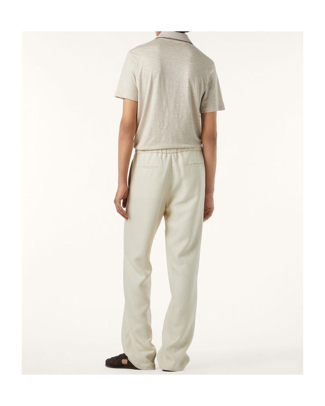 Loro Piana White Suraj Tal Polo Shirt for men