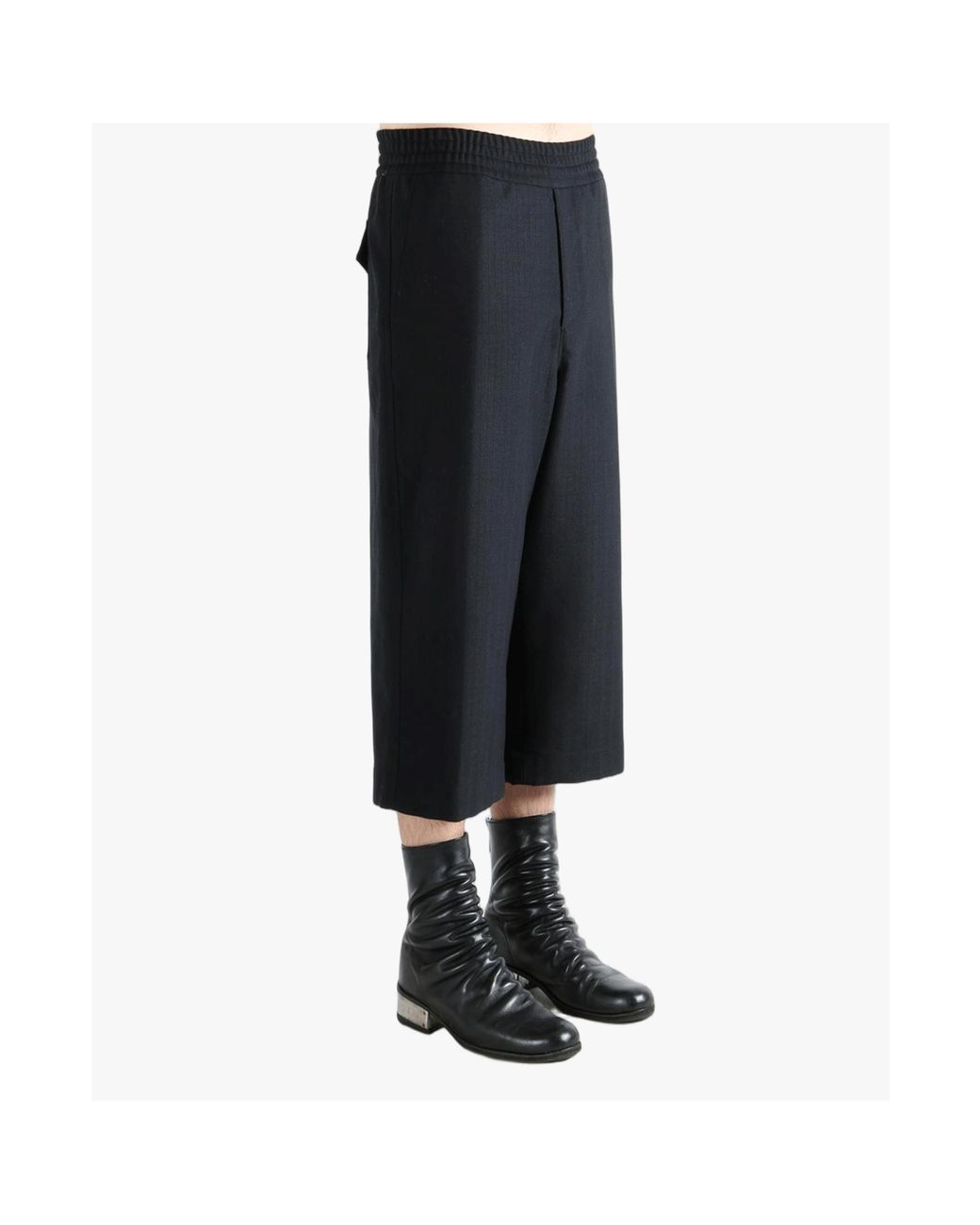 Dries Van Noten Black Elastic Waist Casual Pants for men