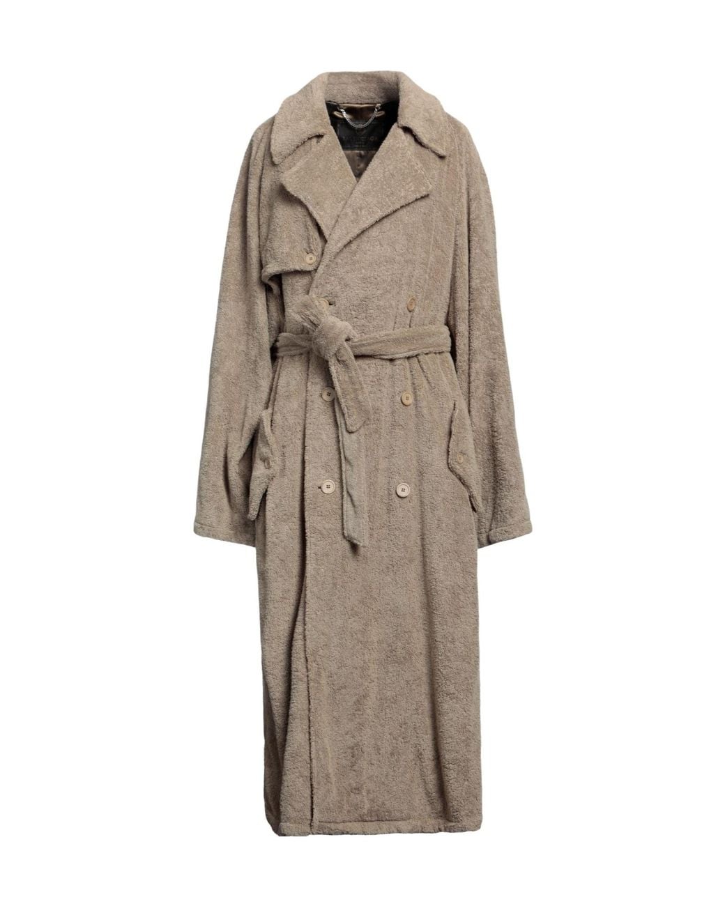 Balenciaga Natural Solid Color Long Trench Coat