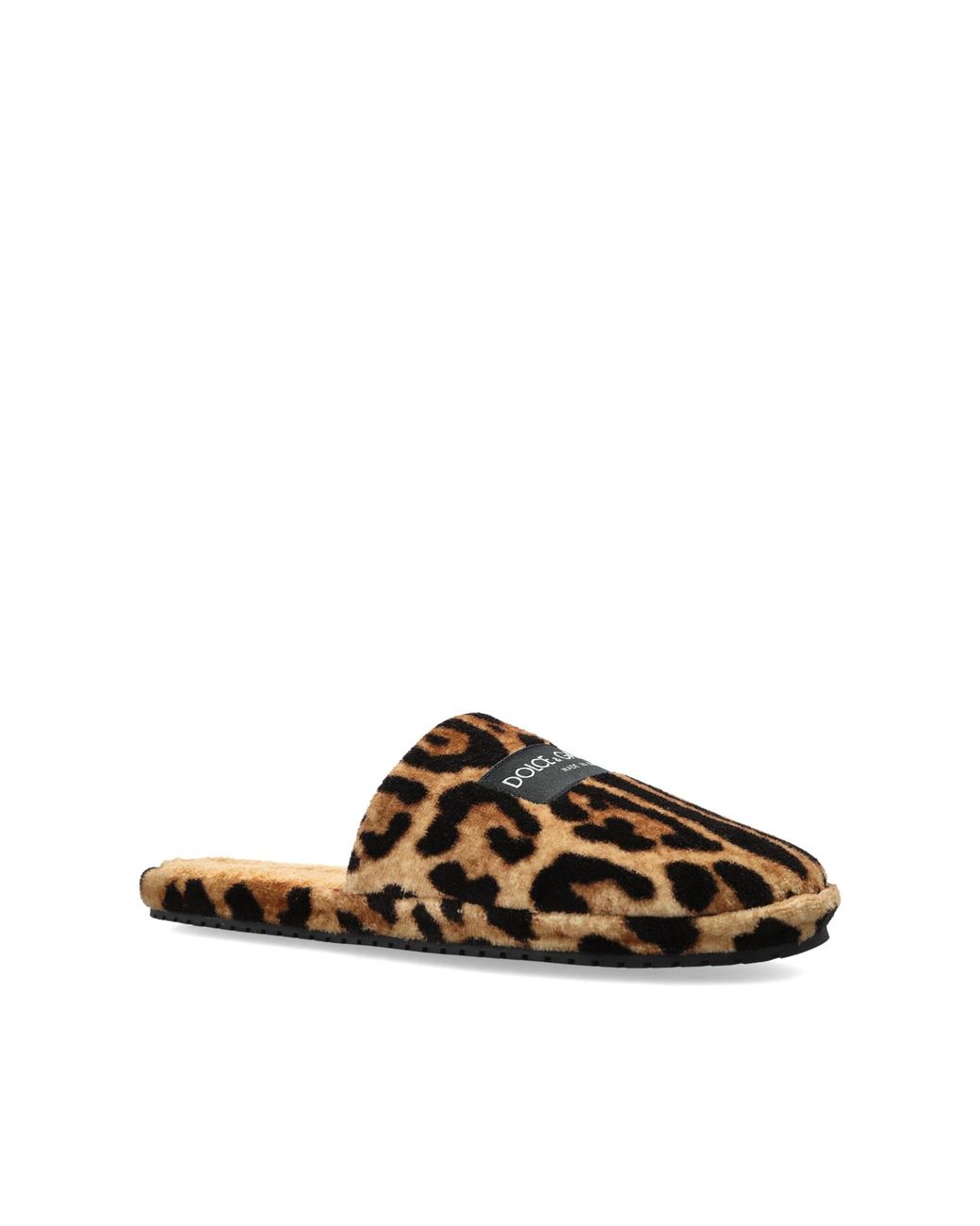 Dolce & Gabbana Brown Logo Patterned Slides for men