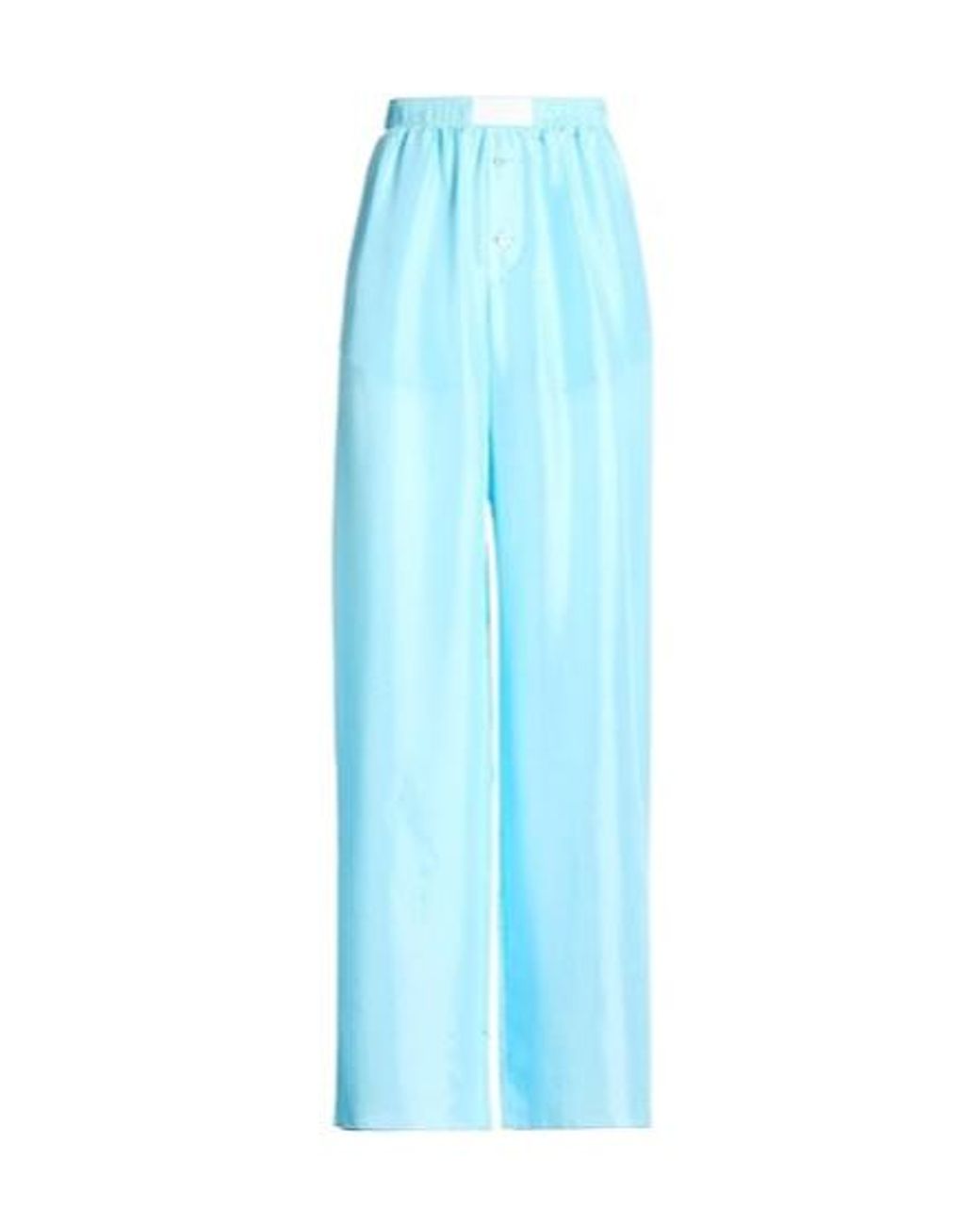 MM6 by Maison Margiela Blue Satin Casual Pants