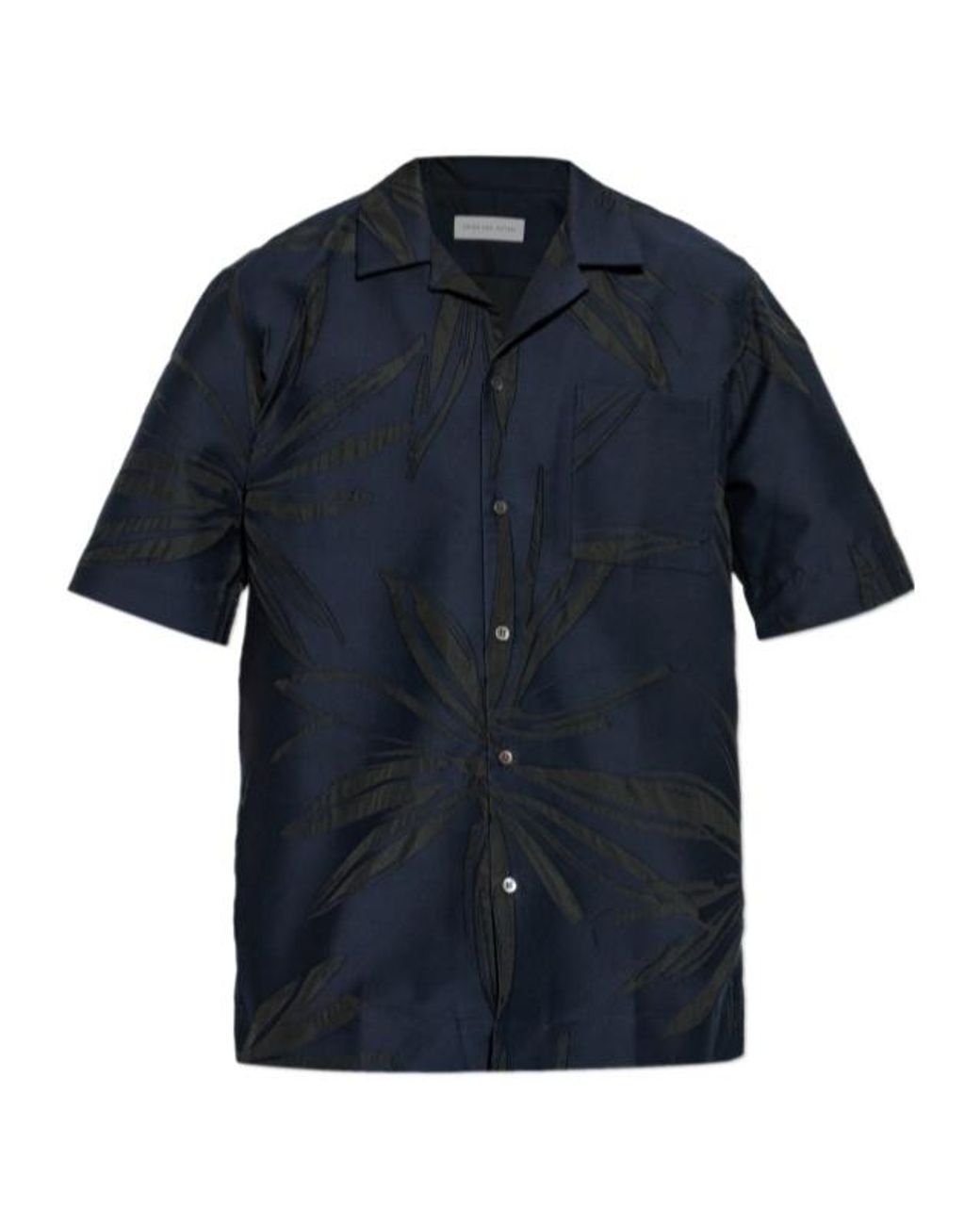 Dries Van Noten Blue Shirt With Embroidery for men