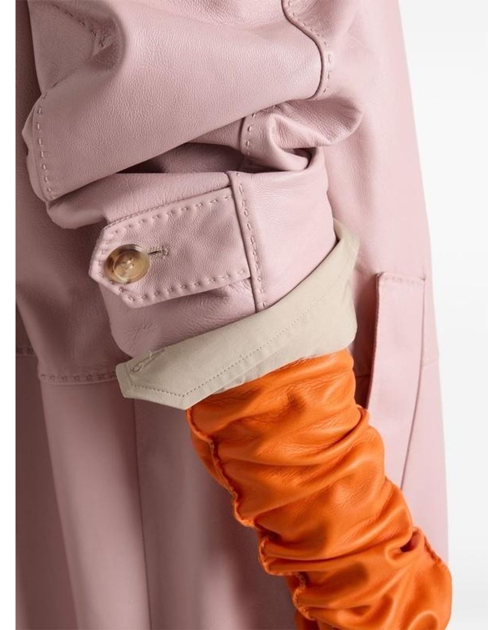 Prada Pink Nappa Leather Coat