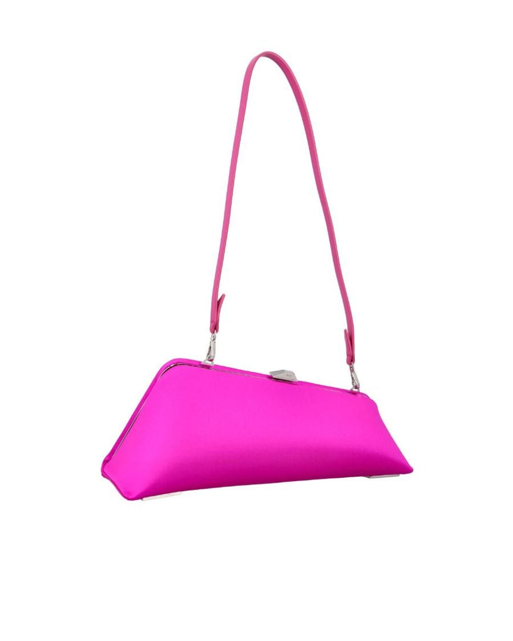 The Attico Pink The Long Night Logo Detailed Clutch Bag