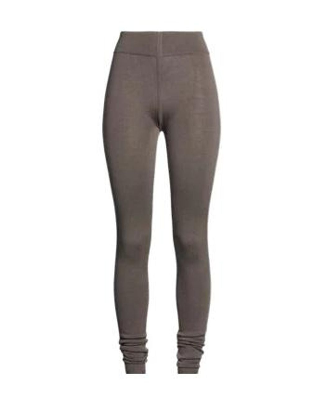 Rick Owens Gray High-Waisted Form-Fitting Knit Leggings