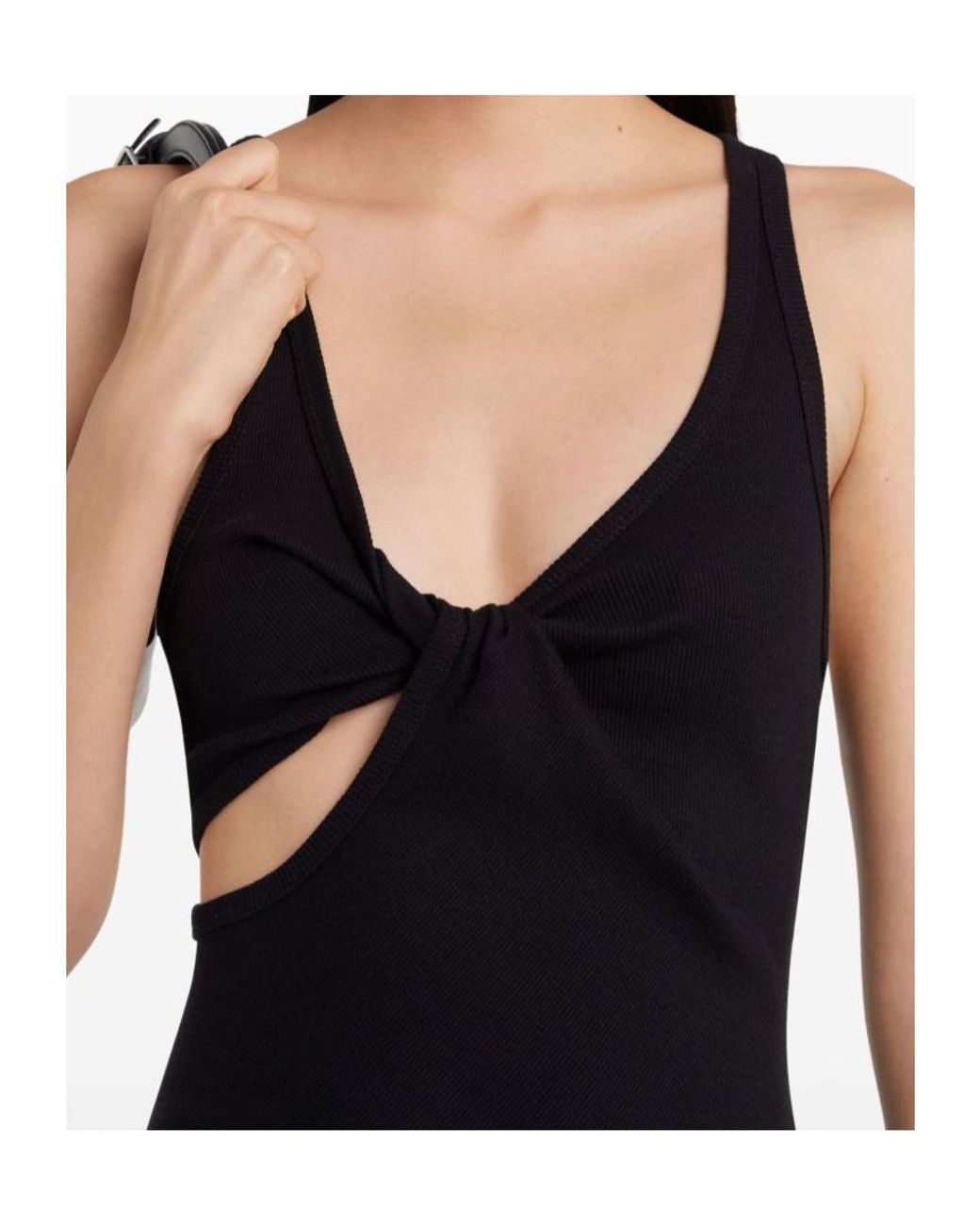 Courreges Black Courrèges Twist 90's Cut-Out Detailed Mini Dress