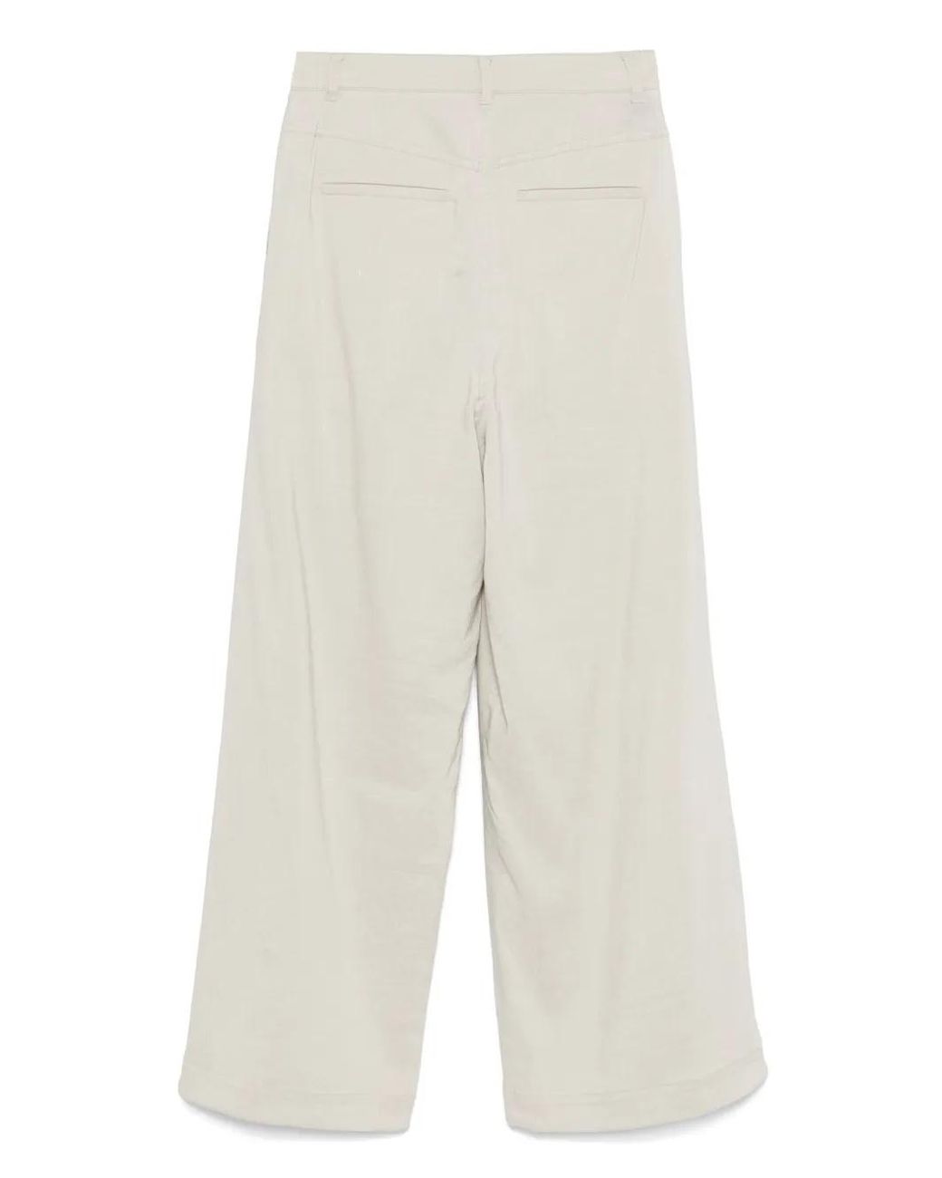 Low Classic White Pleated Palazzo Pants
