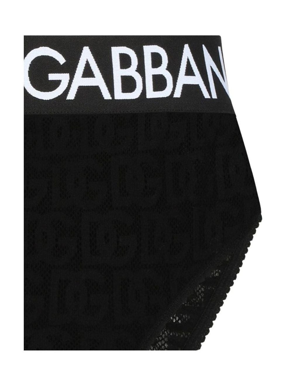 Dolce & Gabbana Black High Waist Logo Waistband Briefs