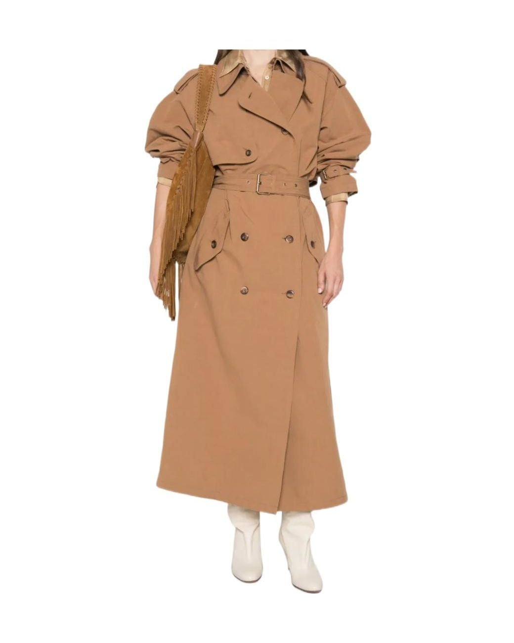 Isabel Marant Brown Violette Double-Breasted Trench Coat