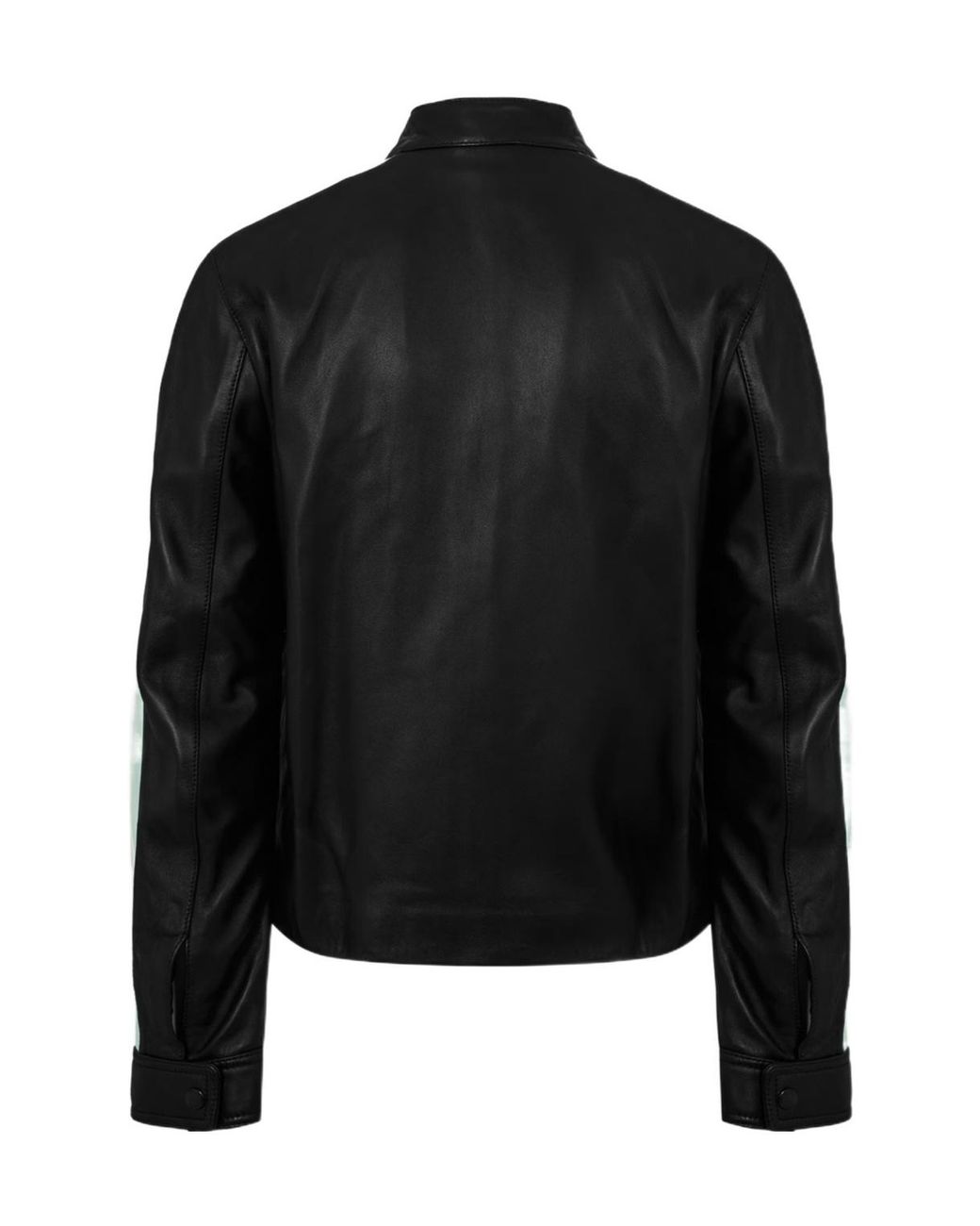 Casablanca Black Logo Zip-Up Leather Jacket