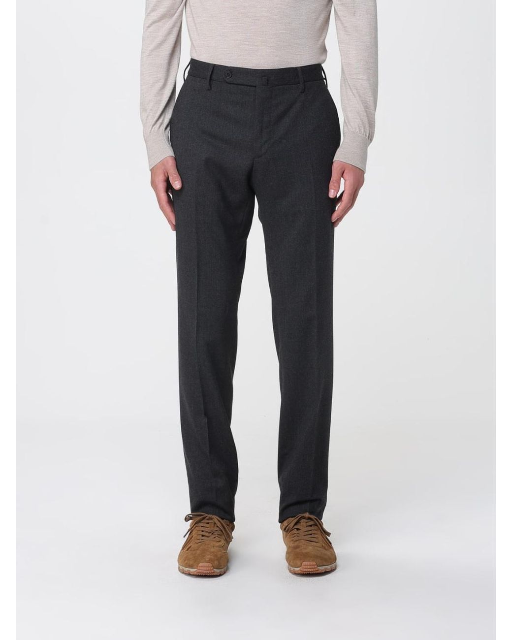 Incotex Gray Tailored Wool-Blend Pants for men