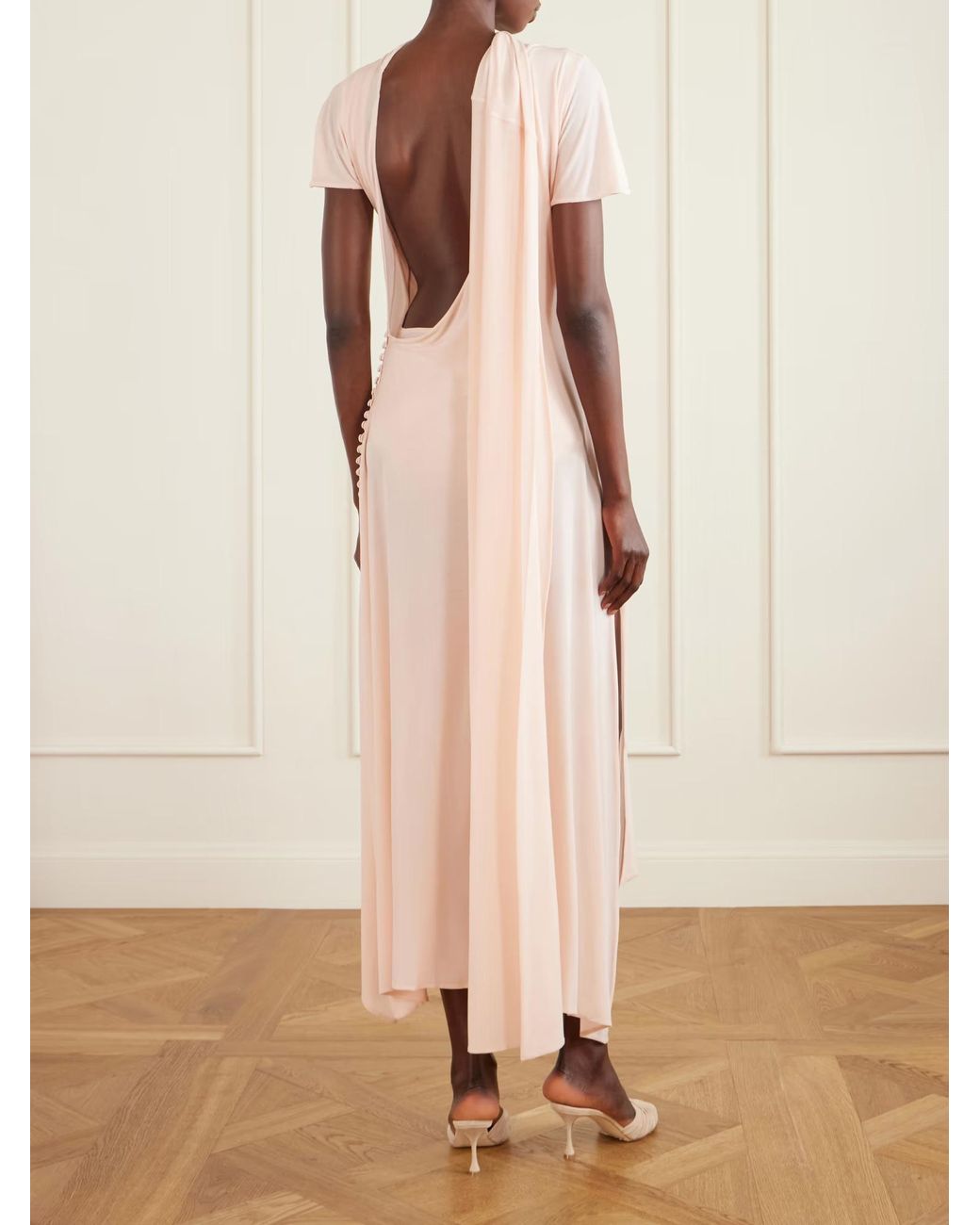 Magda Butrym Pink Cut-Out Detailed Maxi Dress