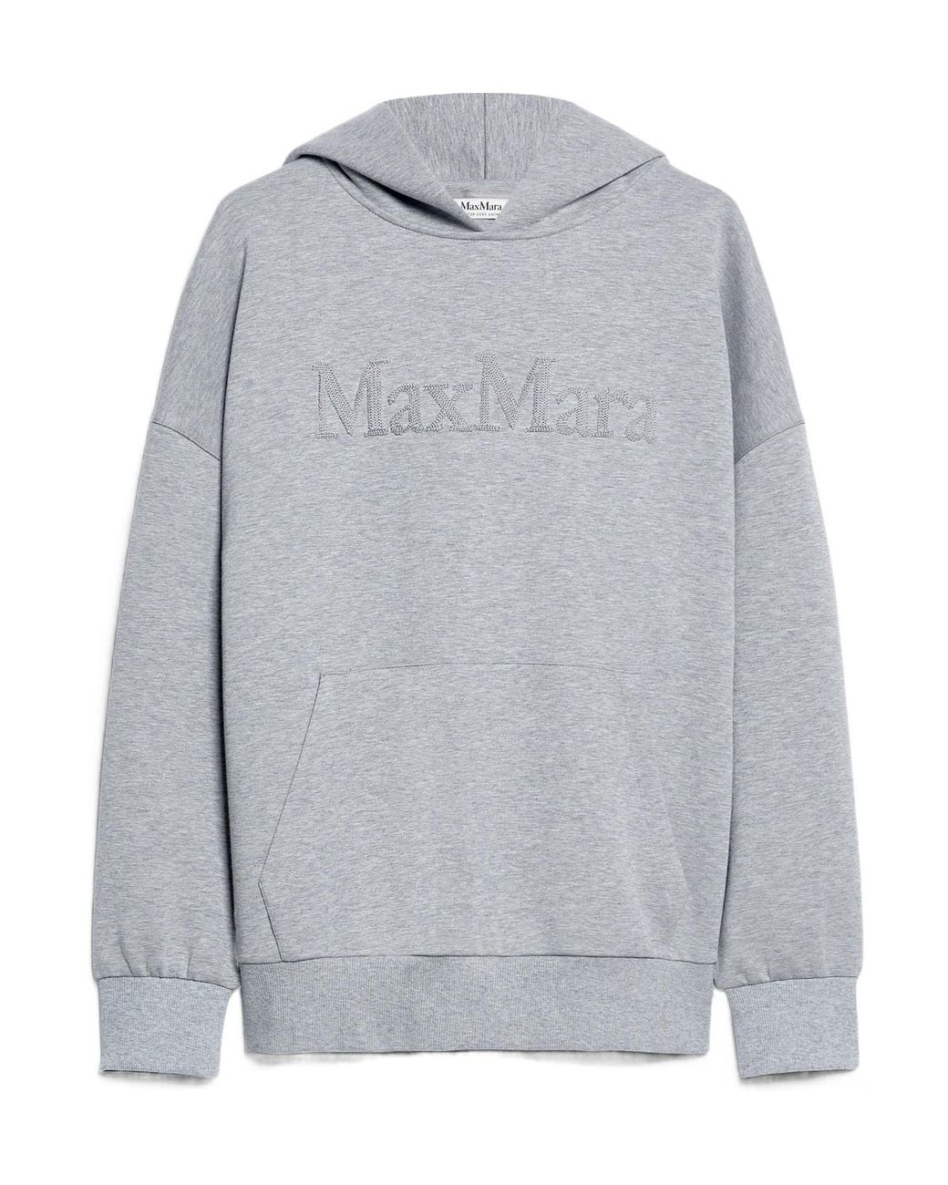 Max Mara Gray 'S Logo Detailed Long-Sleeved Hoodie