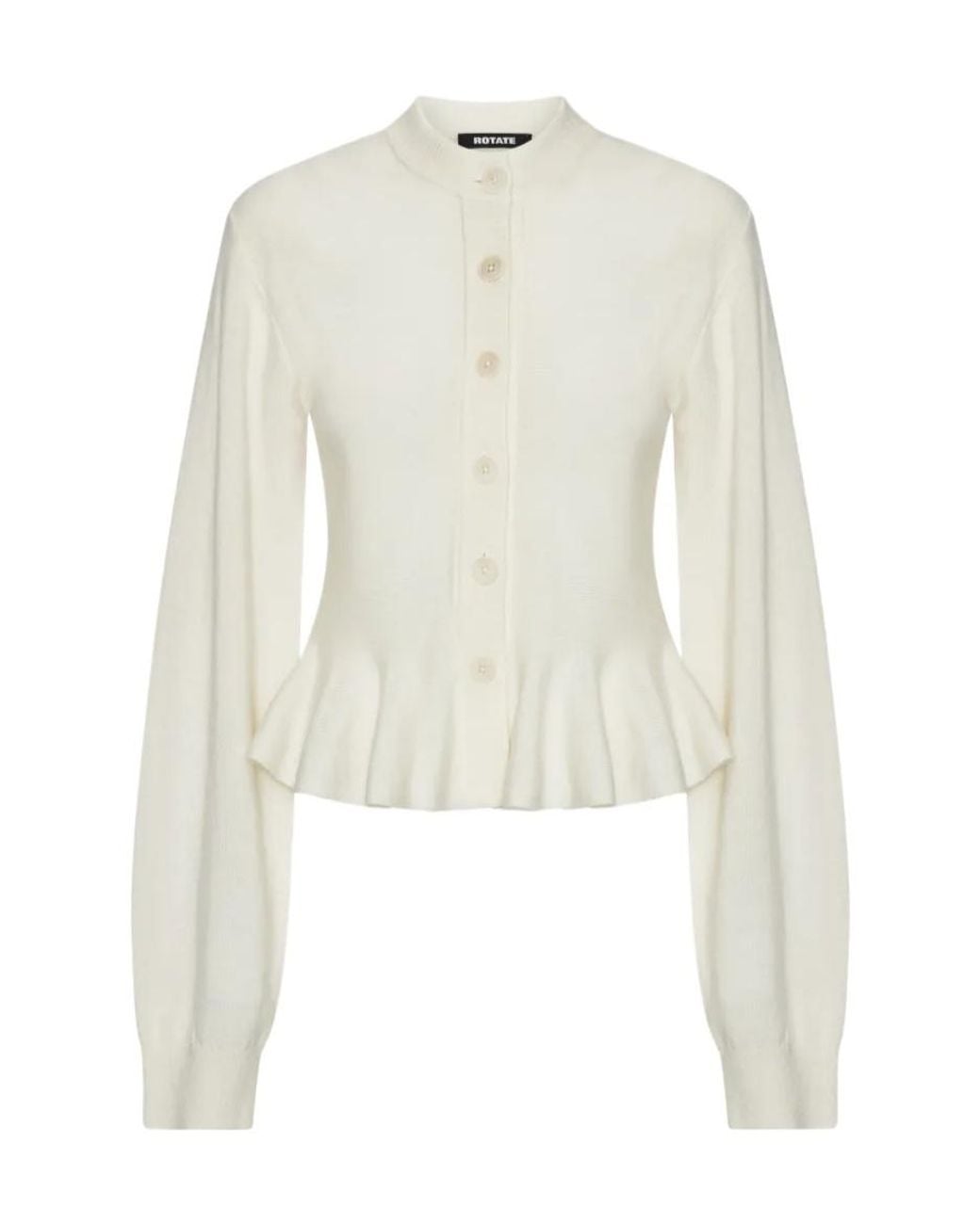 ROTATE BIRGER CHRISTENSEN White Logo-Embroidered Knit Cardigan