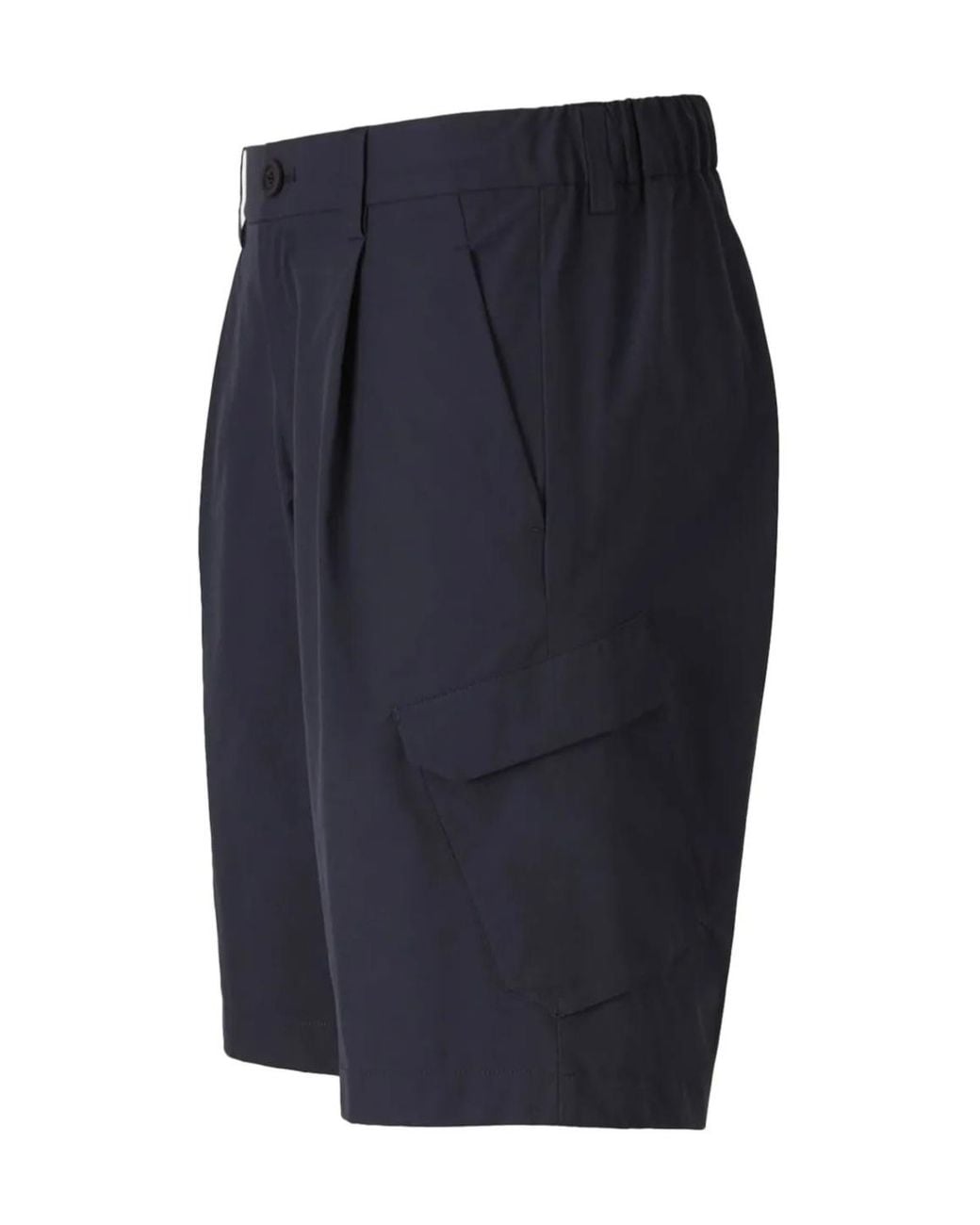 Herno Blue Straight Leg Pleated Shorts for men