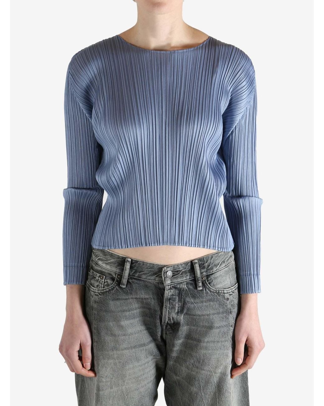Pleats Please Issey Miyake Blue Pleats Please Issey Miyake Monthly Colors: December Cardigan