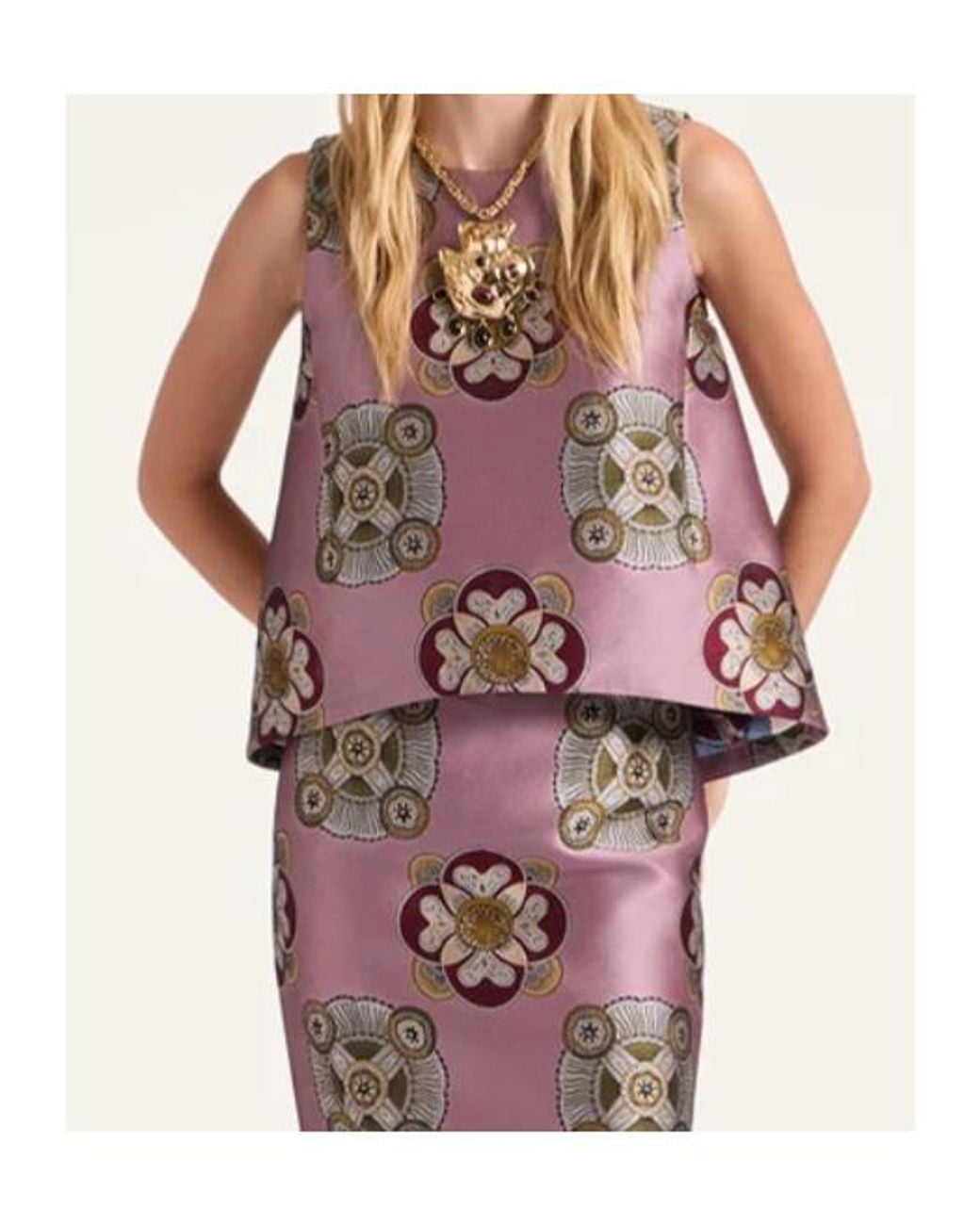 LaDoubleJ Brown Floral-Print Sleeveless Top